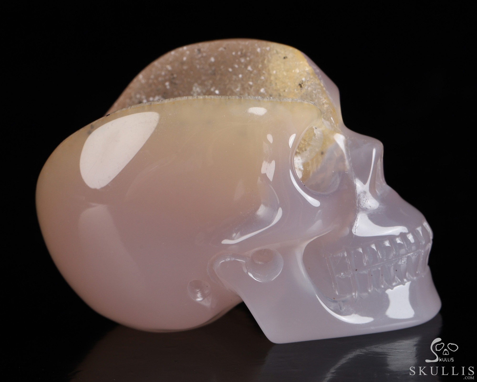 2.0" Agate Geode Hand Carved Crystal Skull, Realistic, Crystal Healing 2.0" Agate Geode Hand Carved Crystal Skull, Realistic, Crystal Healing
