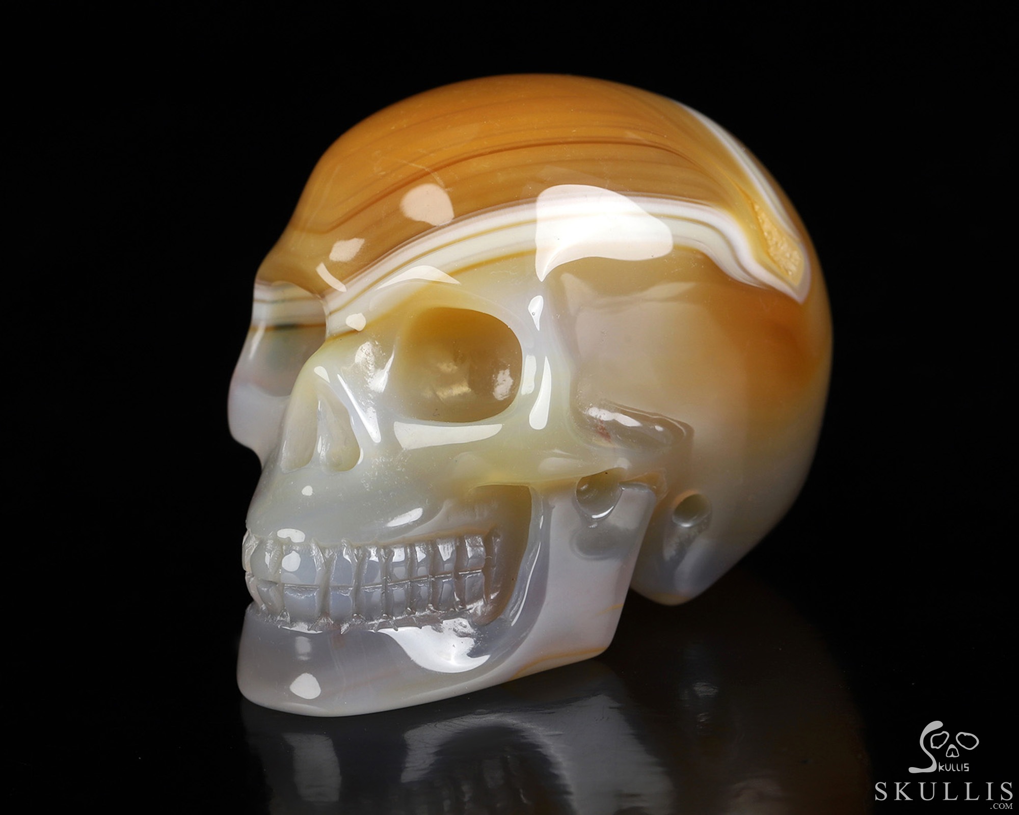 2.0" Banded Agate Hand Carved Crystal Skull, Realistic, Crystal Healing 2.0" Banded Agate Hand Carved Crystal Skull, Realistic, Crystal Healing