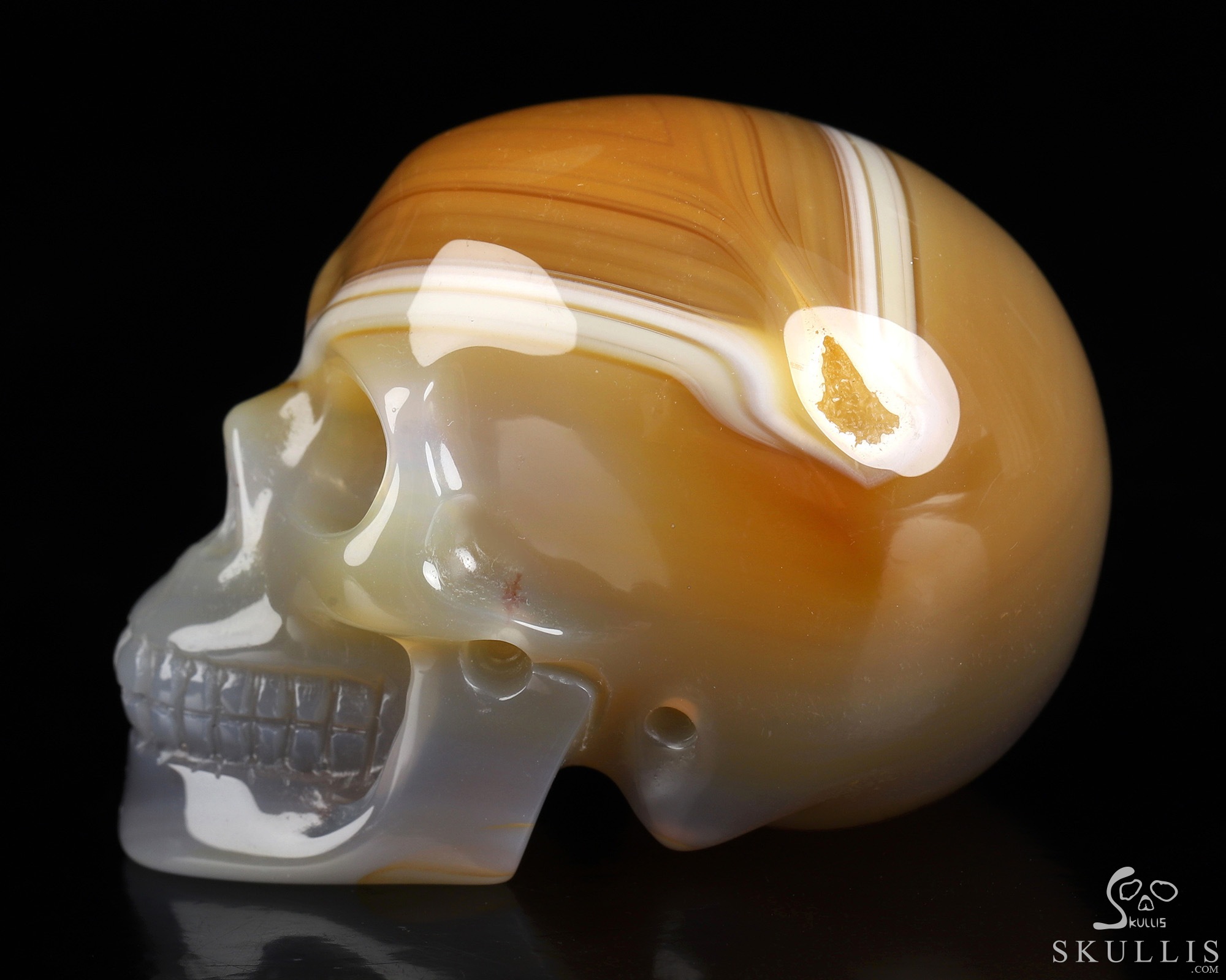 2.0" Banded Agate Hand Carved Crystal Skull, Realistic, Crystal Healing 2.0" Banded Agate Hand Carved Crystal Skull, Realistic, Crystal Healing