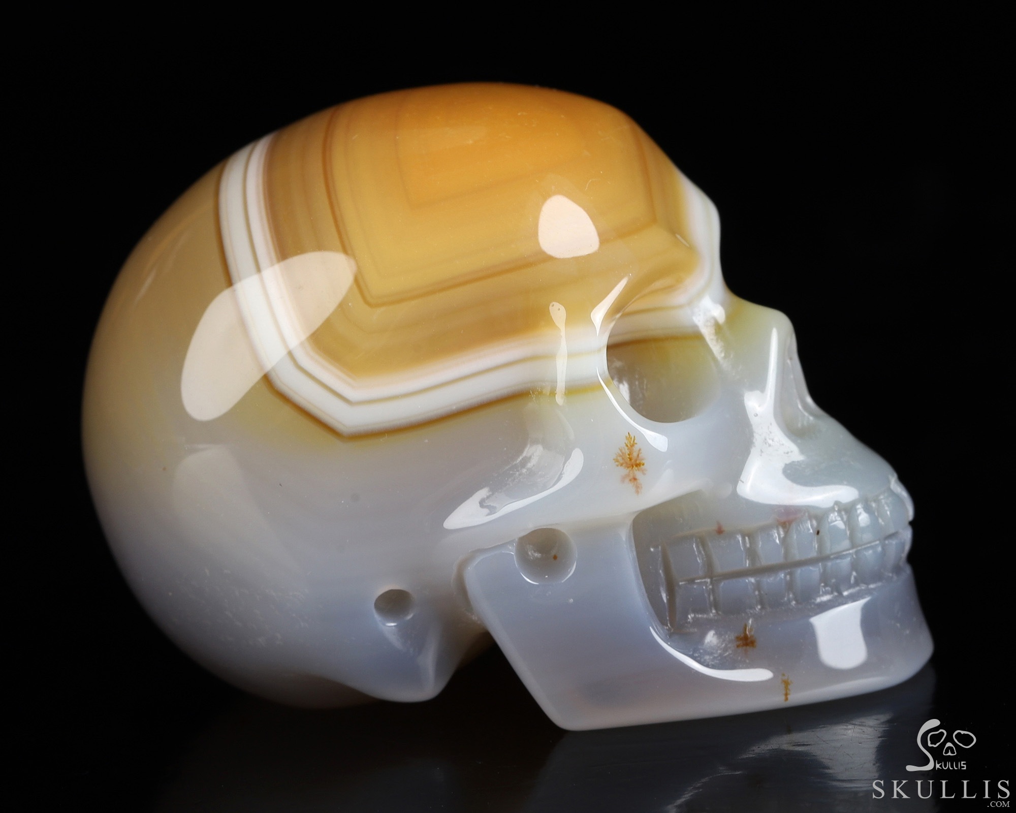 2.0" Banded Agate Hand Carved Crystal Skull, Realistic, Crystal Healing 2.0" Banded Agate Hand Carved Crystal Skull, Realistic, Crystal Healing