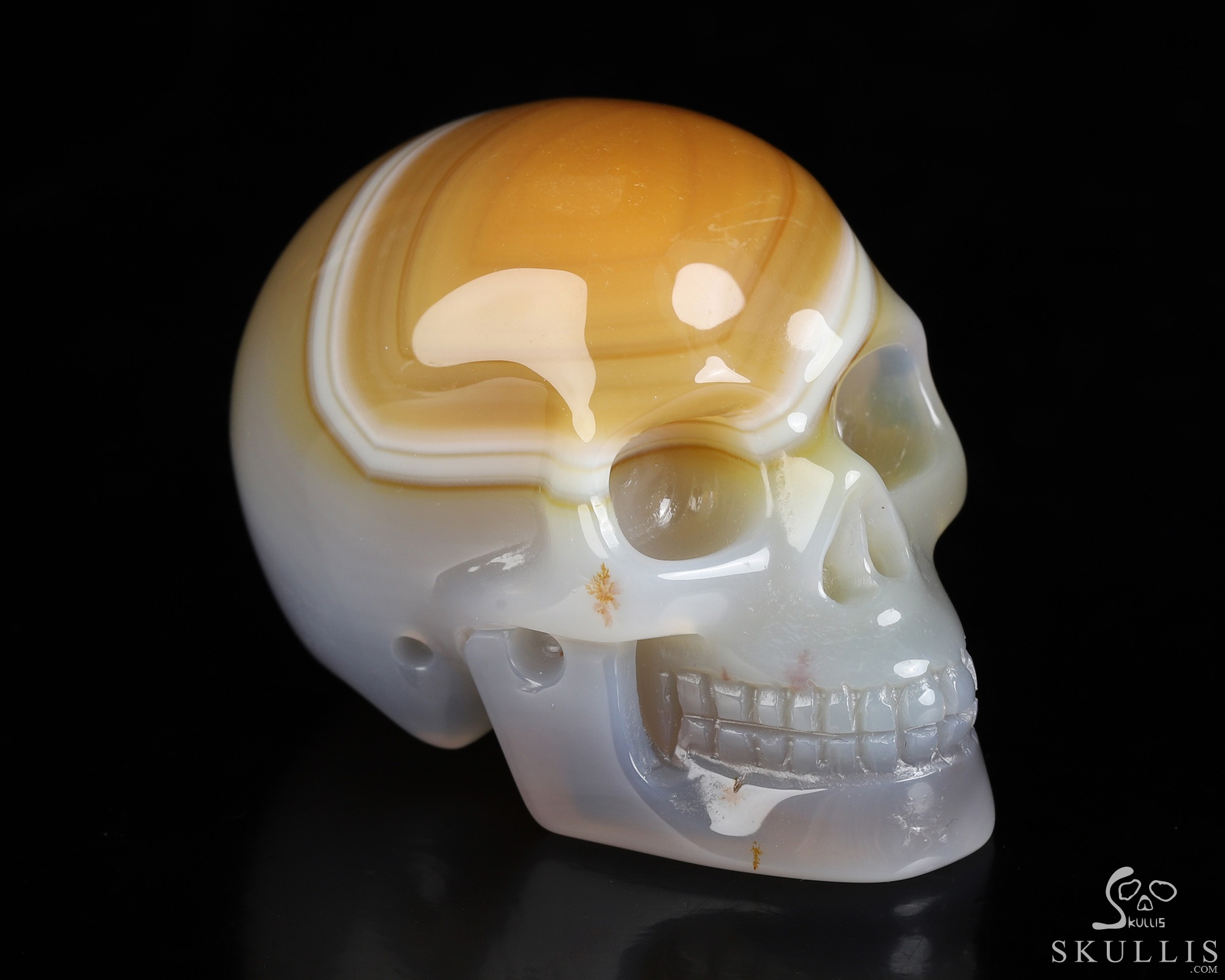 2.0" Banded Agate Hand Carved Crystal Skull, Realistic, Crystal Healing 2.0" Banded Agate Hand Carved Crystal Skull, Realistic, Crystal Healing