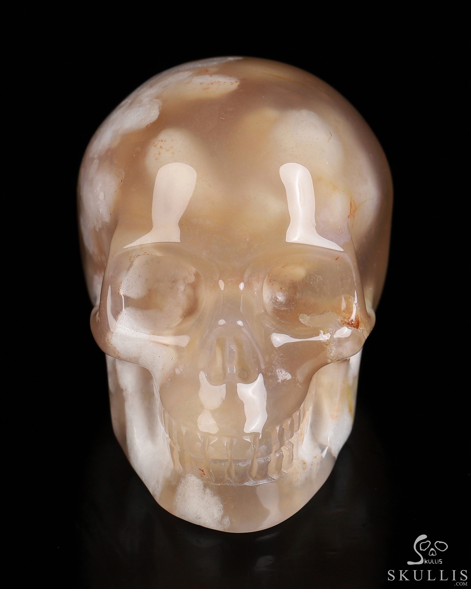 Gemstone 2.0" Sakura Agate Hand Carved Crystal Skull, Realistic, Crystal Healing Gemstone 2.0" Sakura Agate Hand Carved Crystal Skull, Realistic, Crystal Healing
