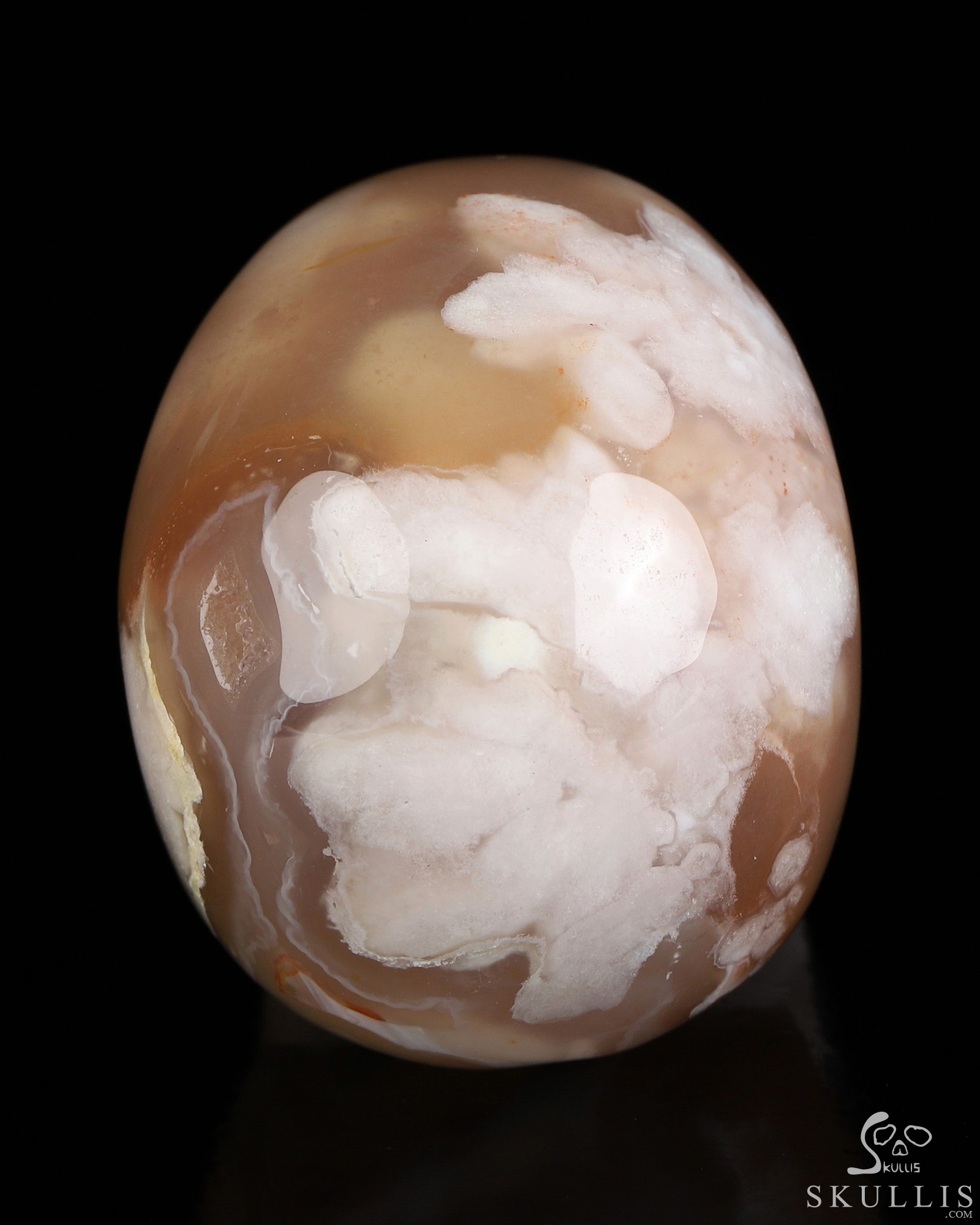 Gemstone 2.0" Sakura Agate Hand Carved Crystal Skull, Realistic, Crystal Healing Gemstone 2.0" Sakura Agate Hand Carved Crystal Skull, Realistic, Crystal Healing