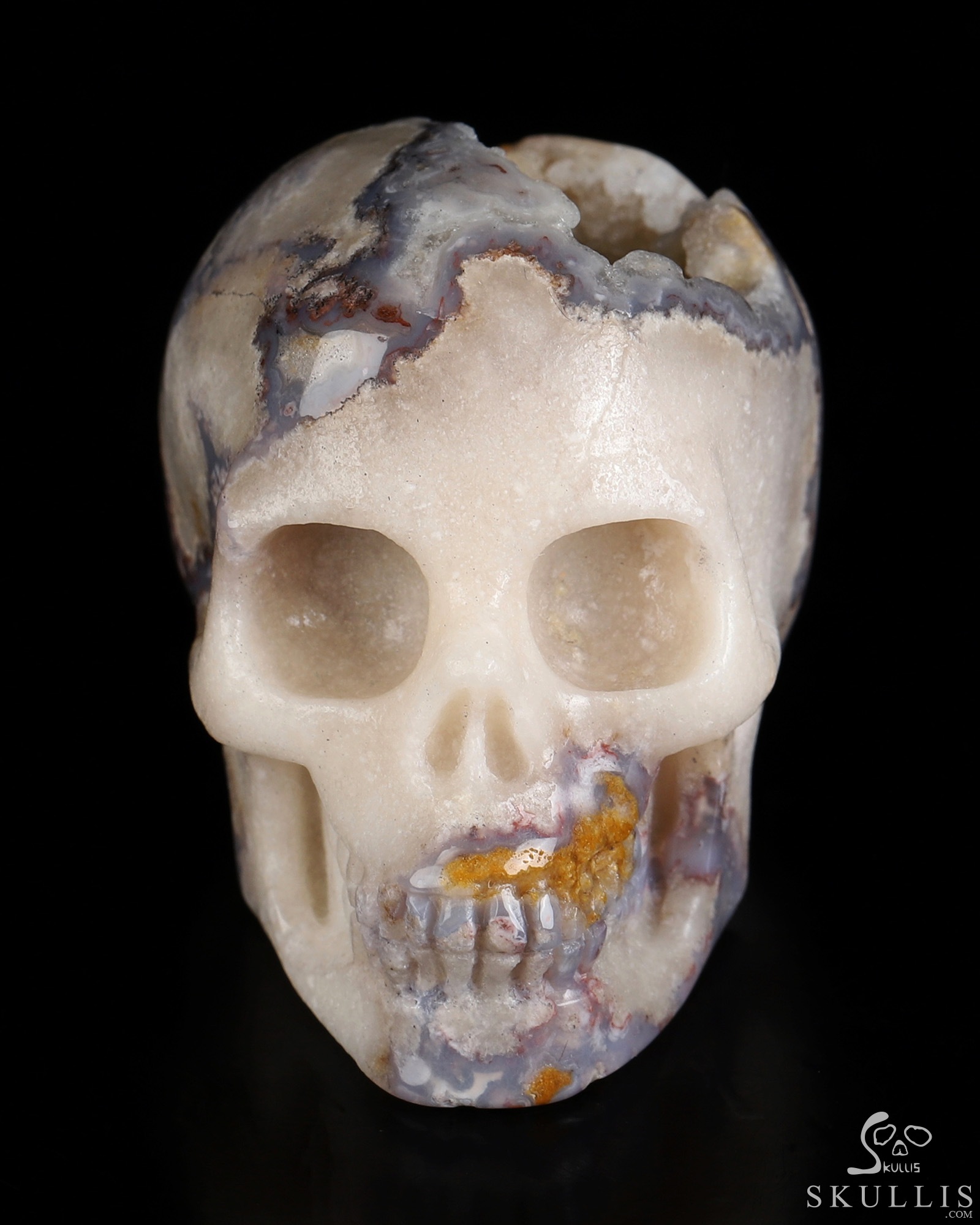 2.0" Blue Sakura Agate Geode Hand Carved Crystal Skull, Realistic, Crystal Healing 2.0" Blue Sakura Agate Geode Hand Carved Crystal Skull, Realistic, Crystal Healing