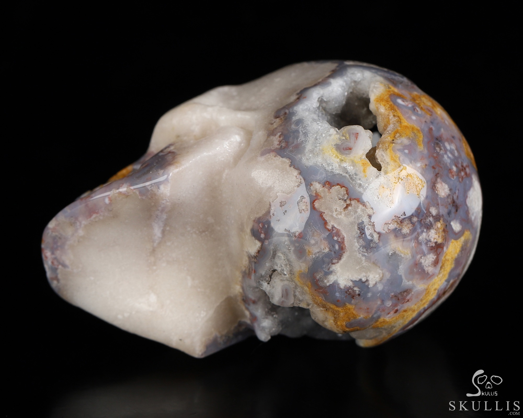 2.0" Blue Sakura Agate Geode Hand Carved Crystal Skull, Realistic, Crystal Healing 2.0" Blue Sakura Agate Geode Hand Carved Crystal Skull, Realistic, Crystal Healing