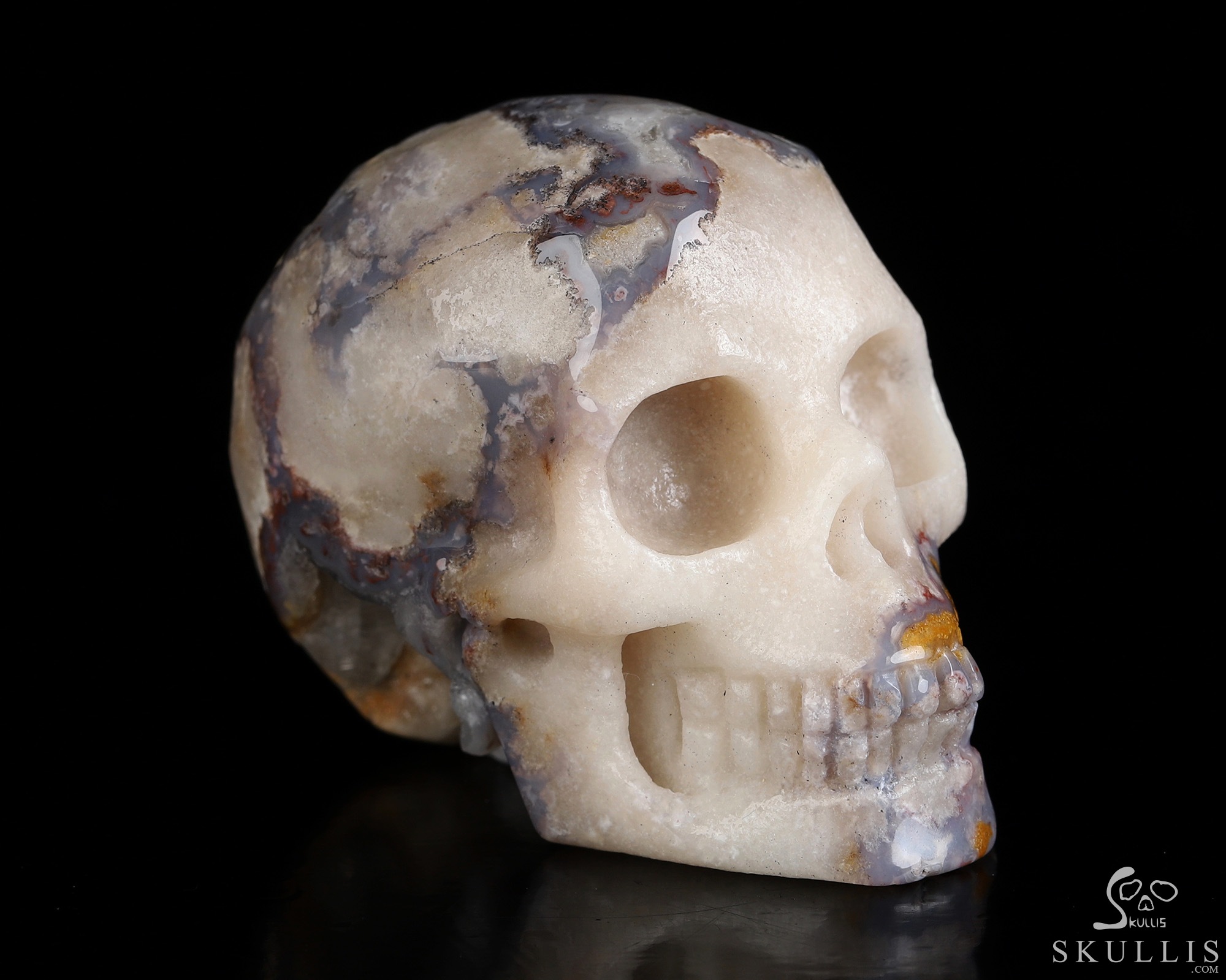 2.0" Blue Sakura Agate Geode Hand Carved Crystal Skull, Realistic, Crystal Healing 2.0" Blue Sakura Agate Geode Hand Carved Crystal Skull, Realistic, Crystal Healing