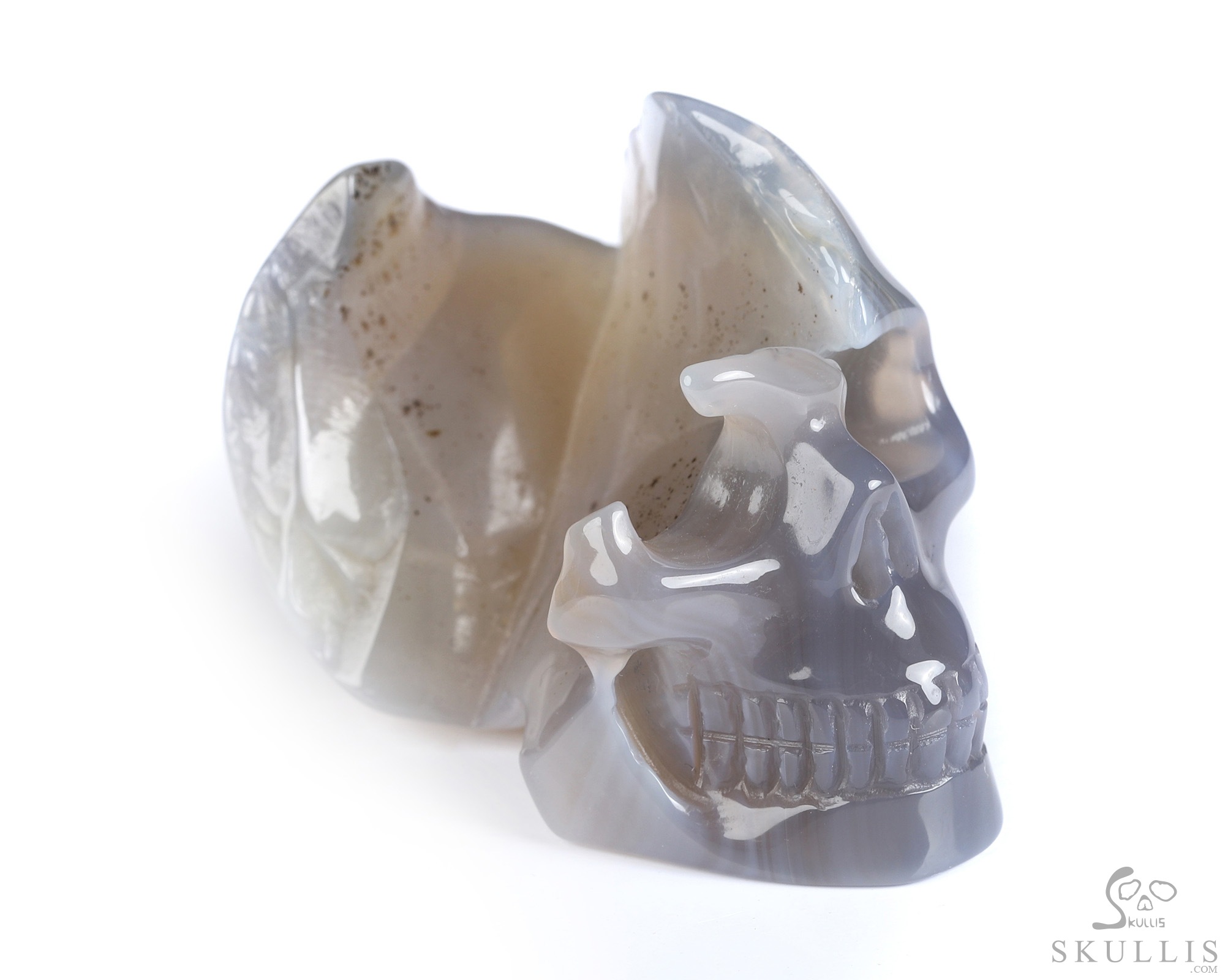 2.0" Agate Geode Hand Carved Crystal Skull, Realistic, Crystal Healing 2.0" Agate Geode Hand Carved Crystal Skull, Realistic, Crystal Healing