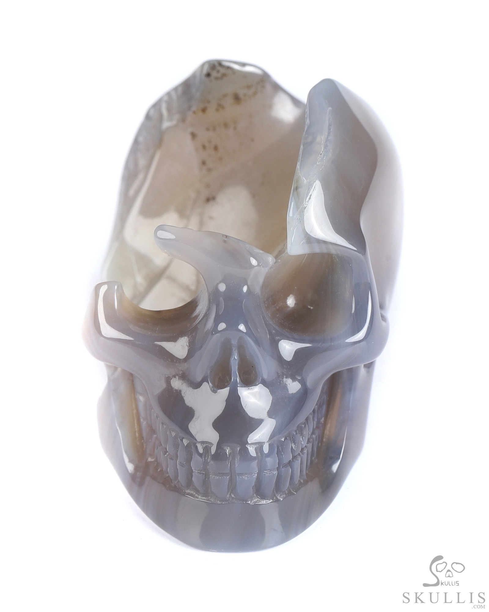 2.0" Agate Geode Hand Carved Crystal Skull, Realistic, Crystal Healing 2.0" Agate Geode Hand Carved Crystal Skull, Realistic, Crystal Healing