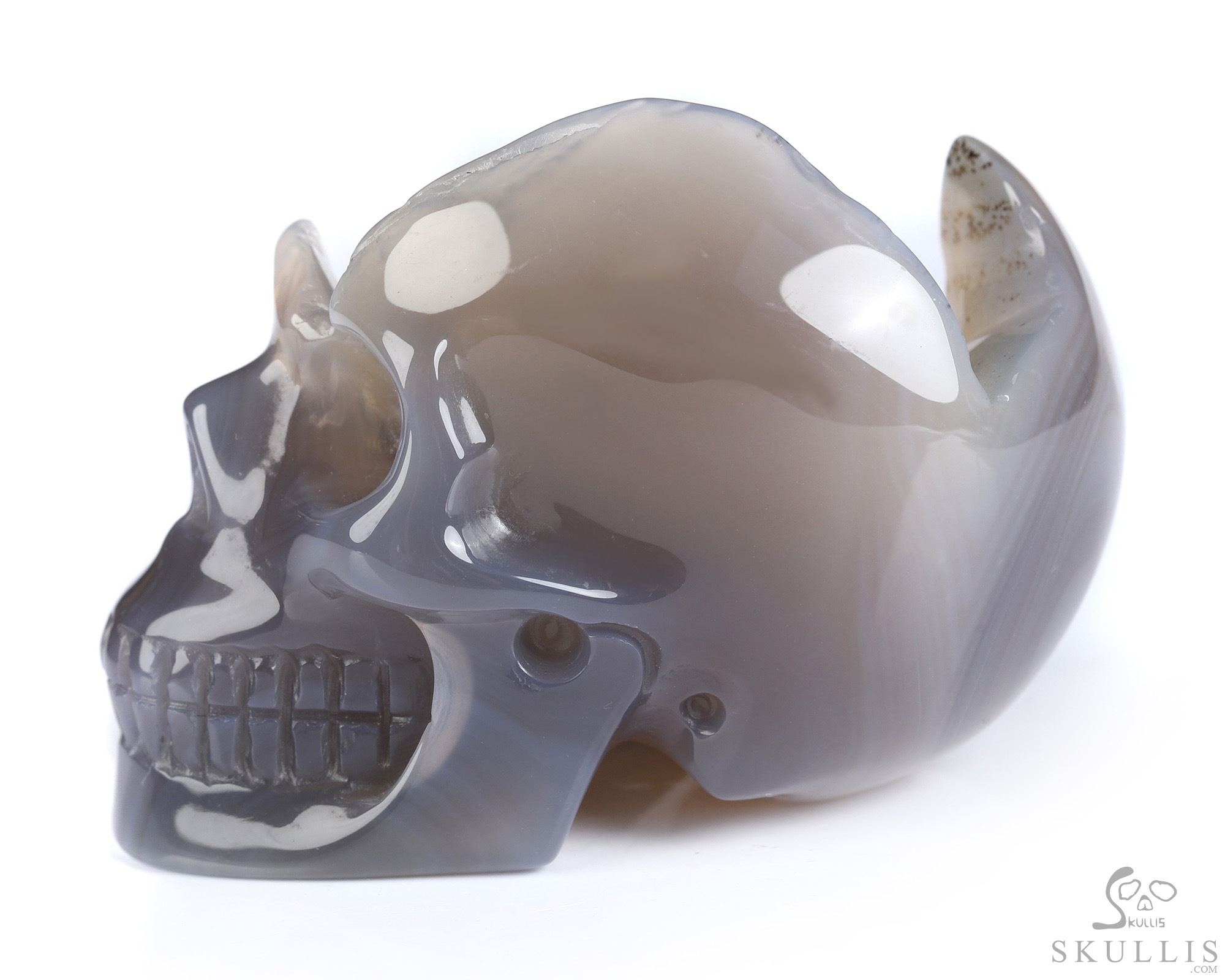 2.0" Agate Geode Hand Carved Crystal Skull, Realistic, Crystal Healing 2.0" Agate Geode Hand Carved Crystal Skull, Realistic, Crystal Healing