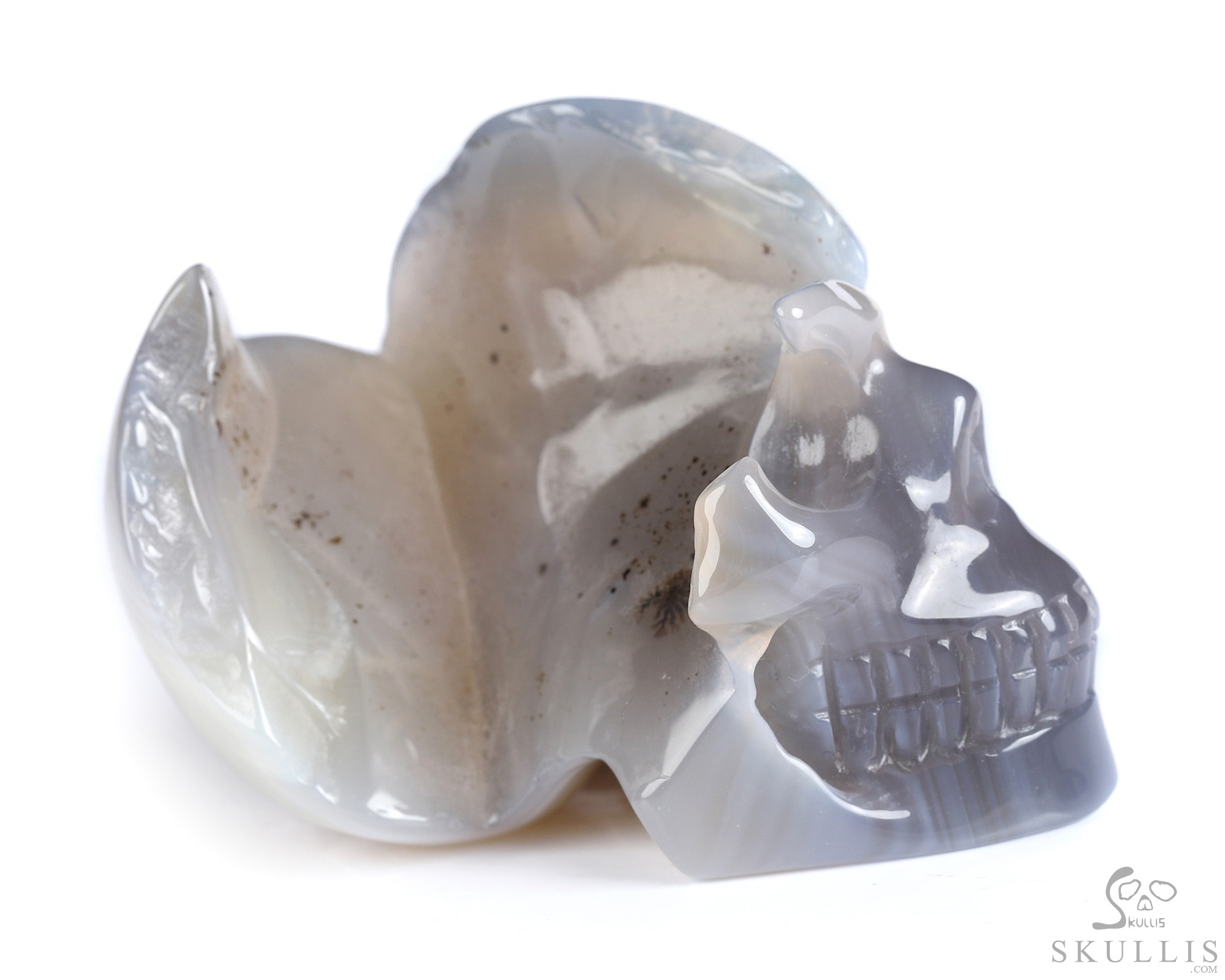 2.0" Agate Geode Hand Carved Crystal Skull, Realistic, Crystal Healing 2.0" Agate Geode Hand Carved Crystal Skull, Realistic, Crystal Healing