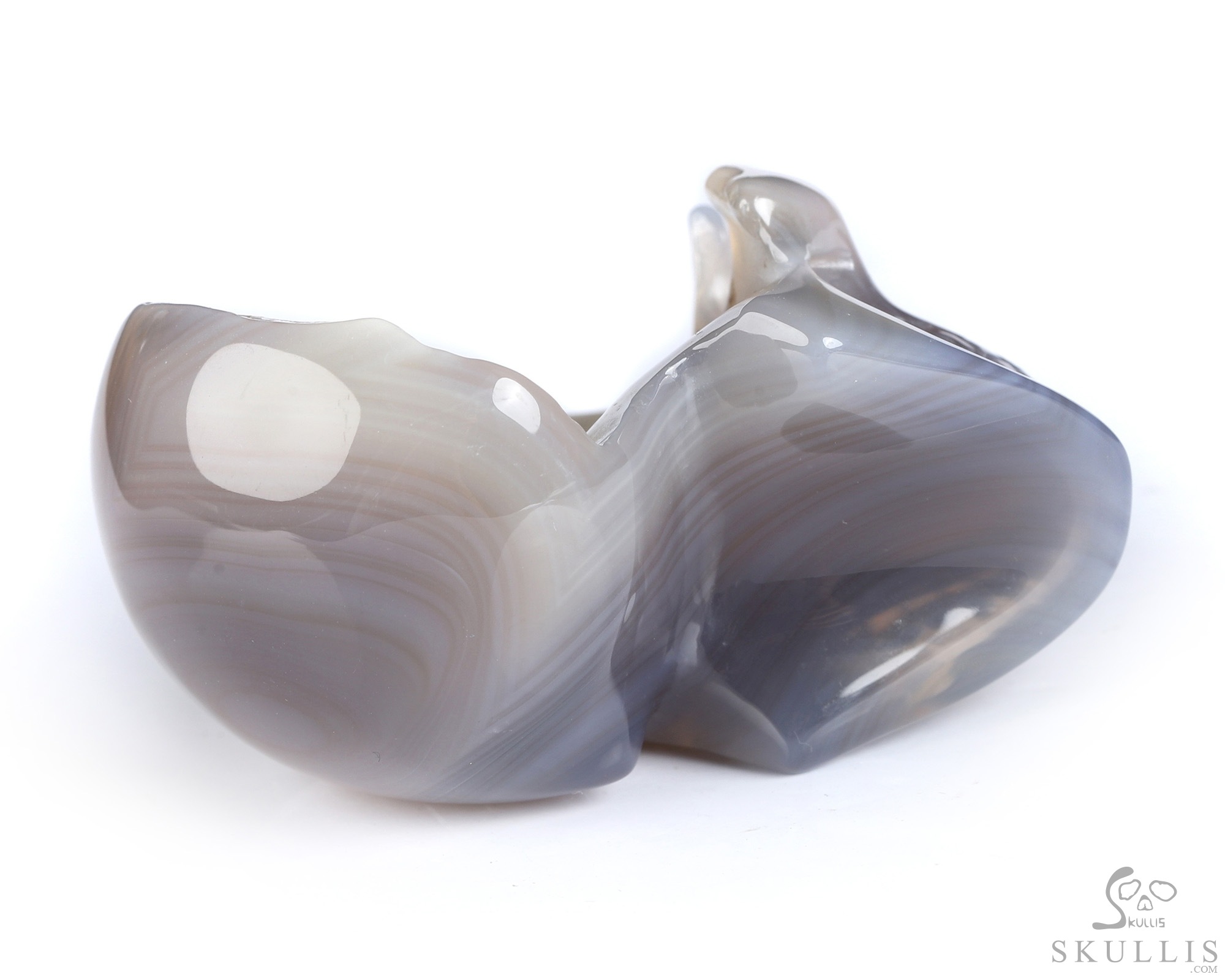 2.0" Agate Geode Hand Carved Crystal Skull, Realistic, Crystal Healing 2.0" Agate Geode Hand Carved Crystal Skull, Realistic, Crystal Healing