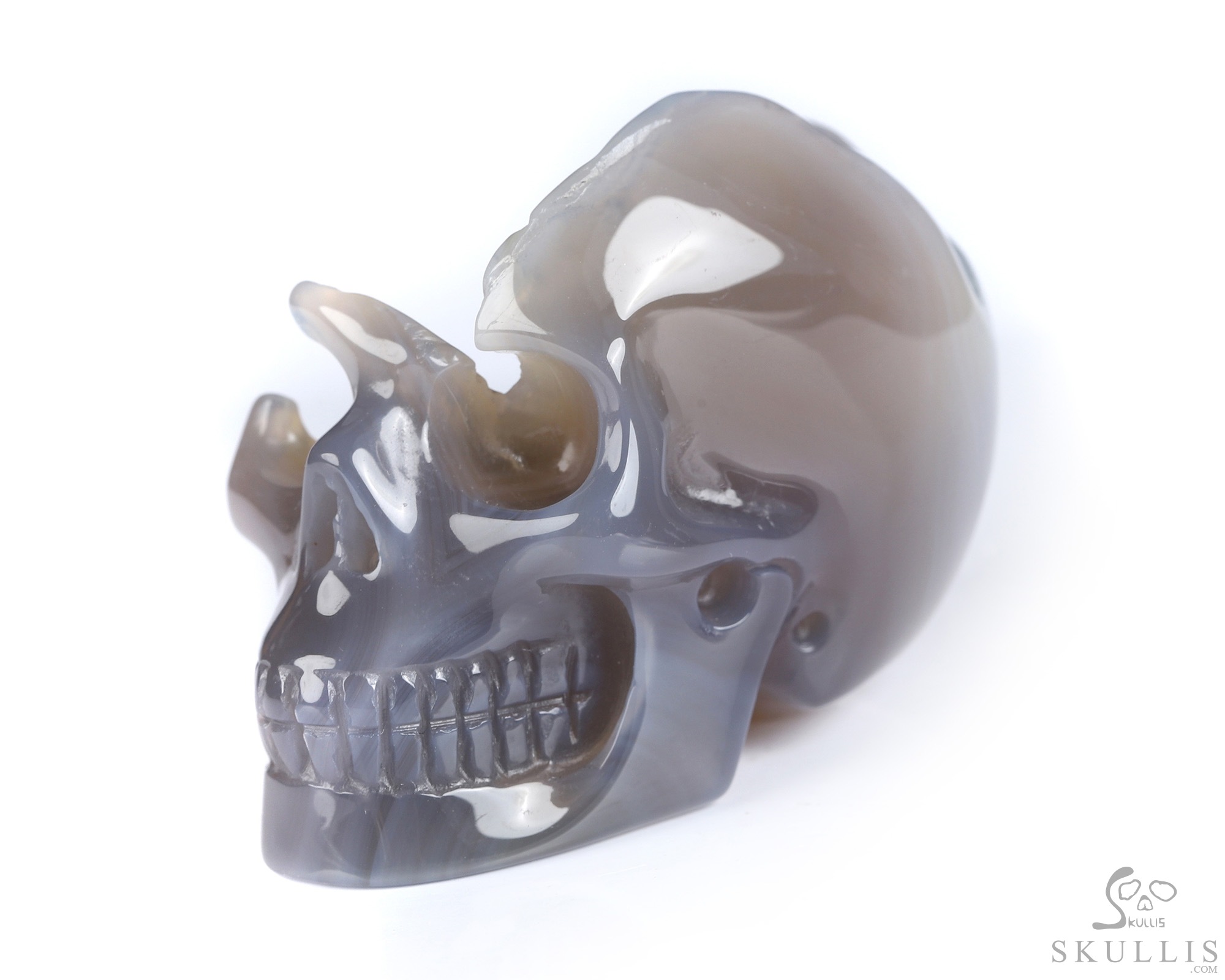 2.0" Agate Geode Hand Carved Crystal Skull, Realistic, Crystal Healing 2.0" Agate Geode Hand Carved Crystal Skull, Realistic, Crystal Healing