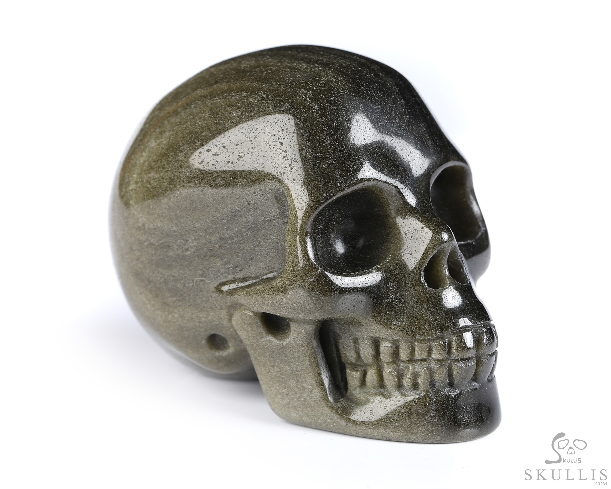 2.0" Gold Obsidian Hand Carved Crystal Skull, Realistic, Crystal Healing 2.0" Gold Obsidian Hand Carved Crystal Skull, Realistic, Crystal Healing