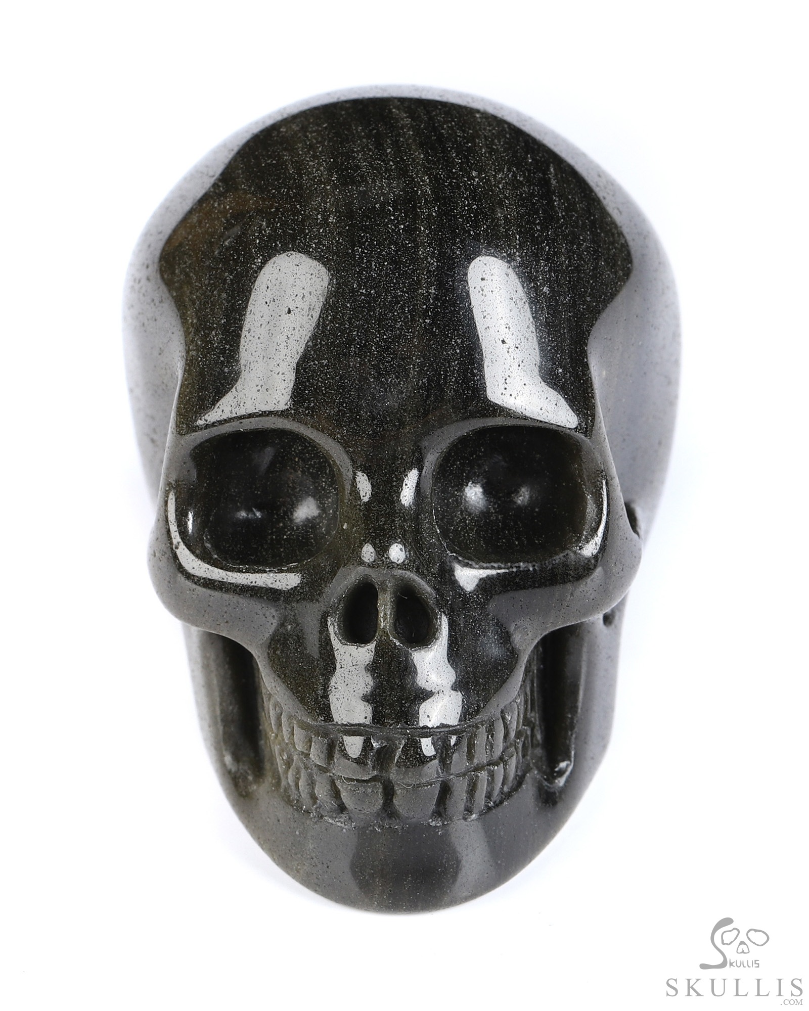 2.0" Gold Obsidian Hand Carved Crystal Skull, Realistic, Crystal Healing 2.0" Gold Obsidian Hand Carved Crystal Skull, Realistic, Crystal Healing