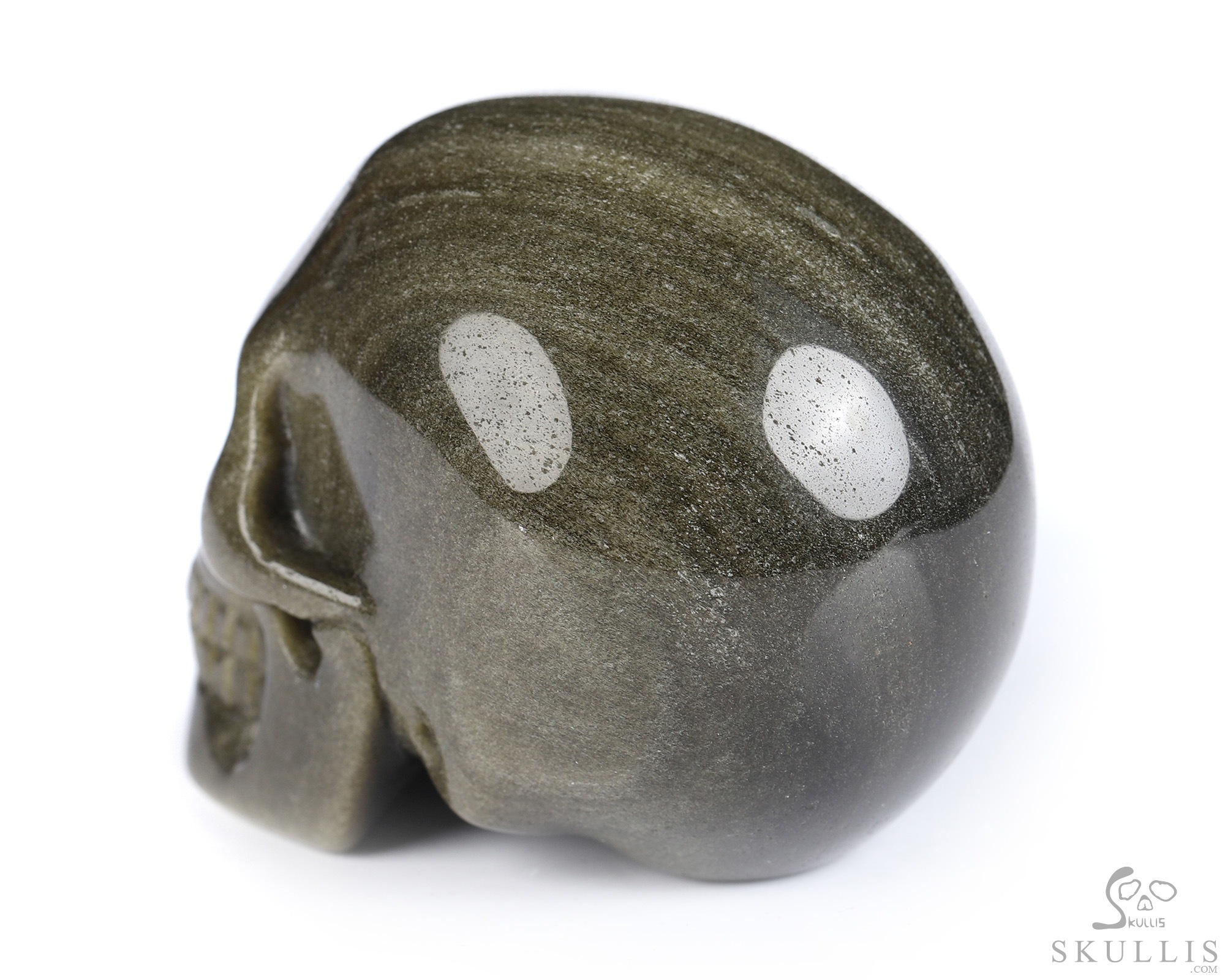 2.0" Gold Obsidian Hand Carved Crystal Skull, Realistic, Crystal Healing 2.0" Gold Obsidian Hand Carved Crystal Skull, Realistic, Crystal Healing