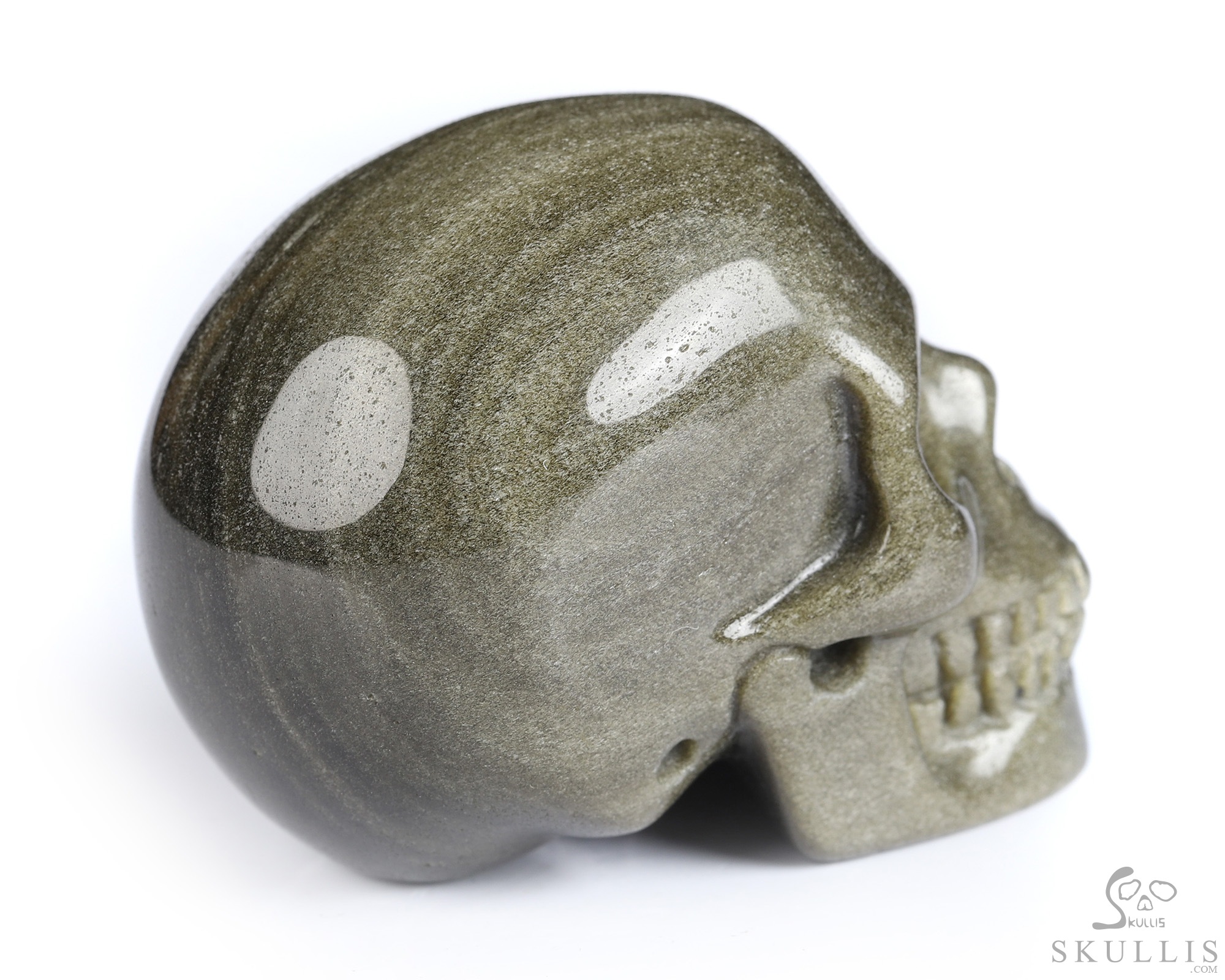 2.0" Gold Obsidian Hand Carved Crystal Skull, Realistic, Crystal Healing 2.0" Gold Obsidian Hand Carved Crystal Skull, Realistic, Crystal Healing
