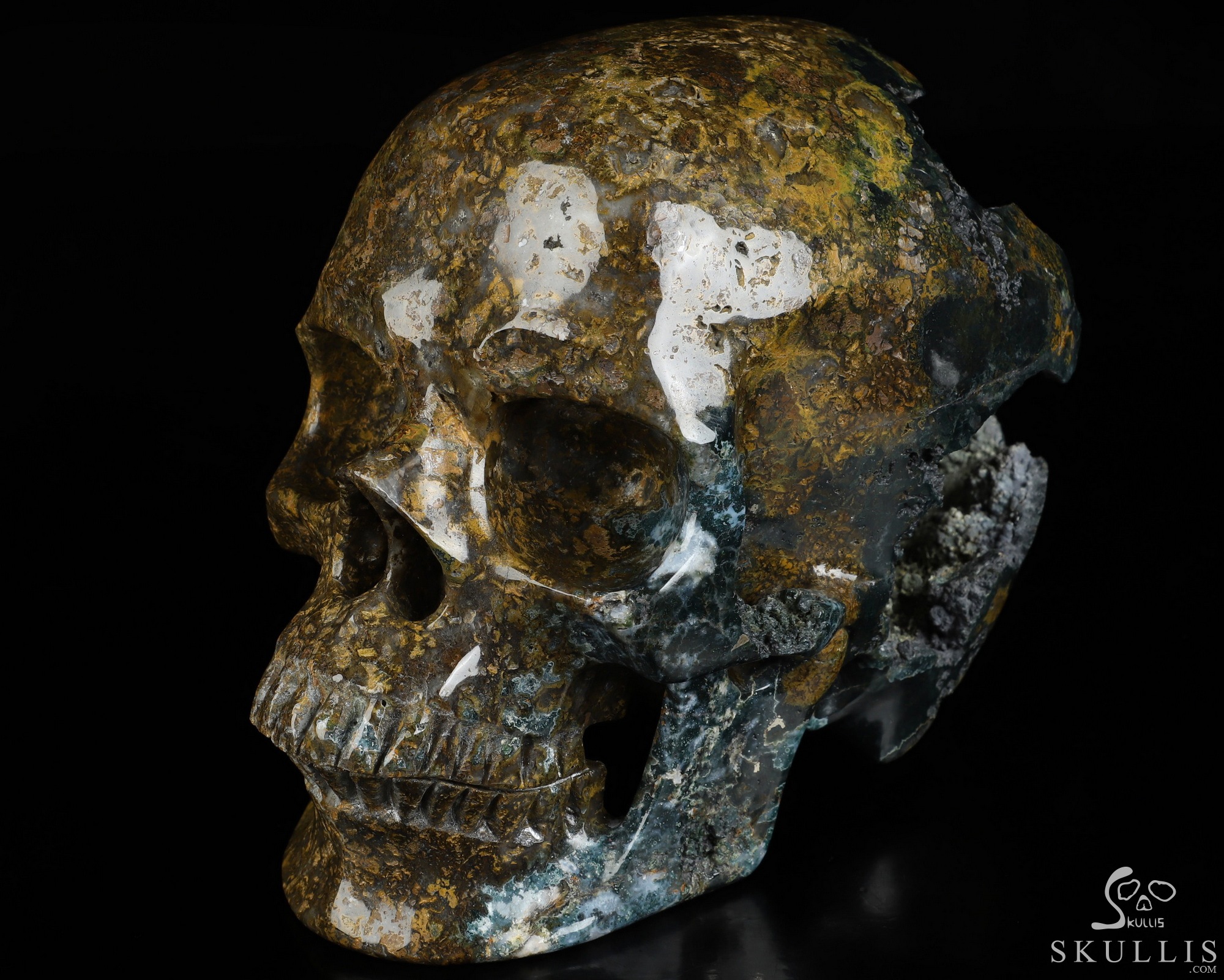 Lifesized 6.7" Ocean Jasper Hand Carved Crystal Skull, Super Realistic, Crystal Healing Lifesized 6.7" Ocean Jasper Hand Carved Crystal Skull, Super Realistic, Crystal Healing