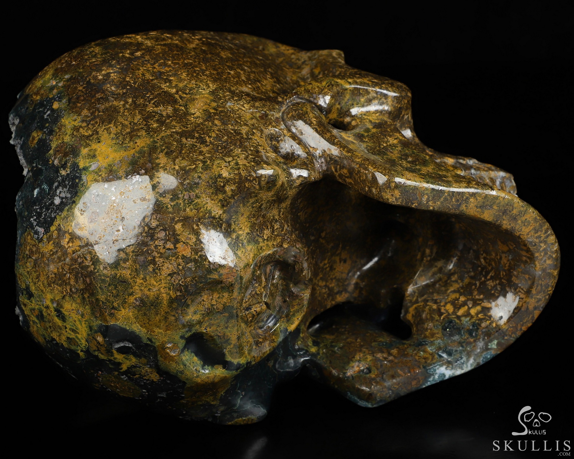 Lifesized 6.7" Ocean Jasper Hand Carved Crystal Skull, Super Realistic, Crystal Healing Lifesized 6.7" Ocean Jasper Hand Carved Crystal Skull, Super Realistic, Crystal Healing