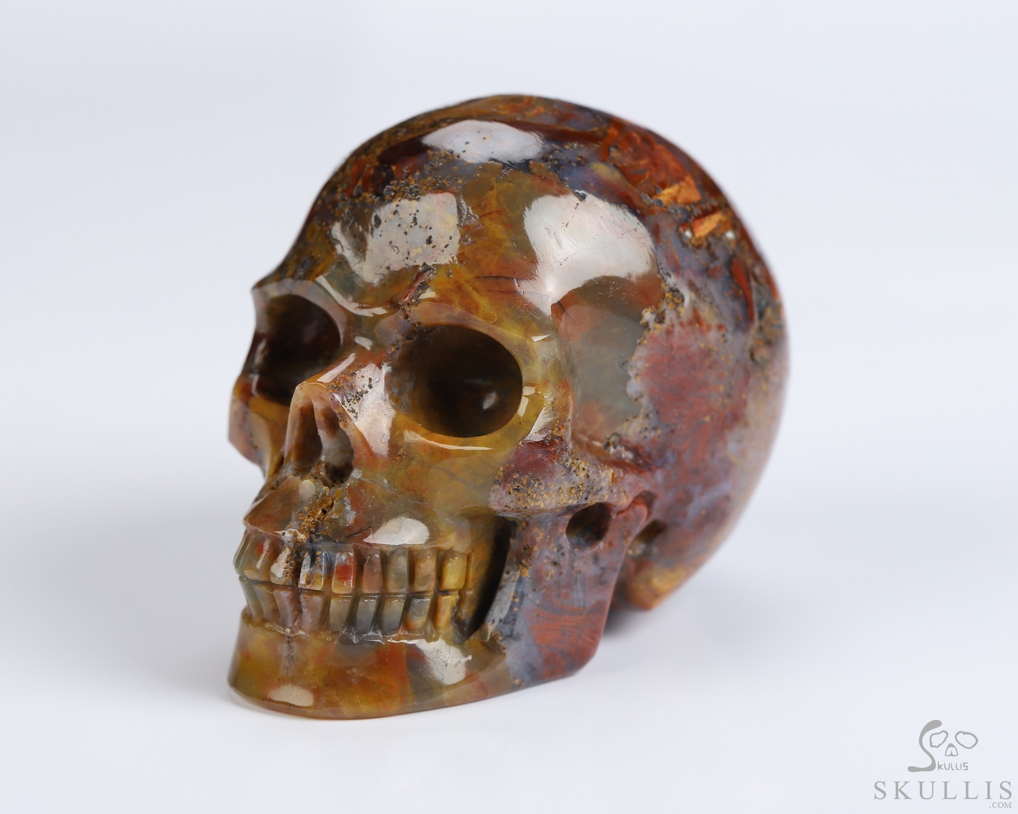 2.0" Pietersite Hand Carved Crystal Skull, Realistic, Crystal Healing 2.0" Pietersite Hand Carved Crystal Skull, Realistic, Crystal Healing