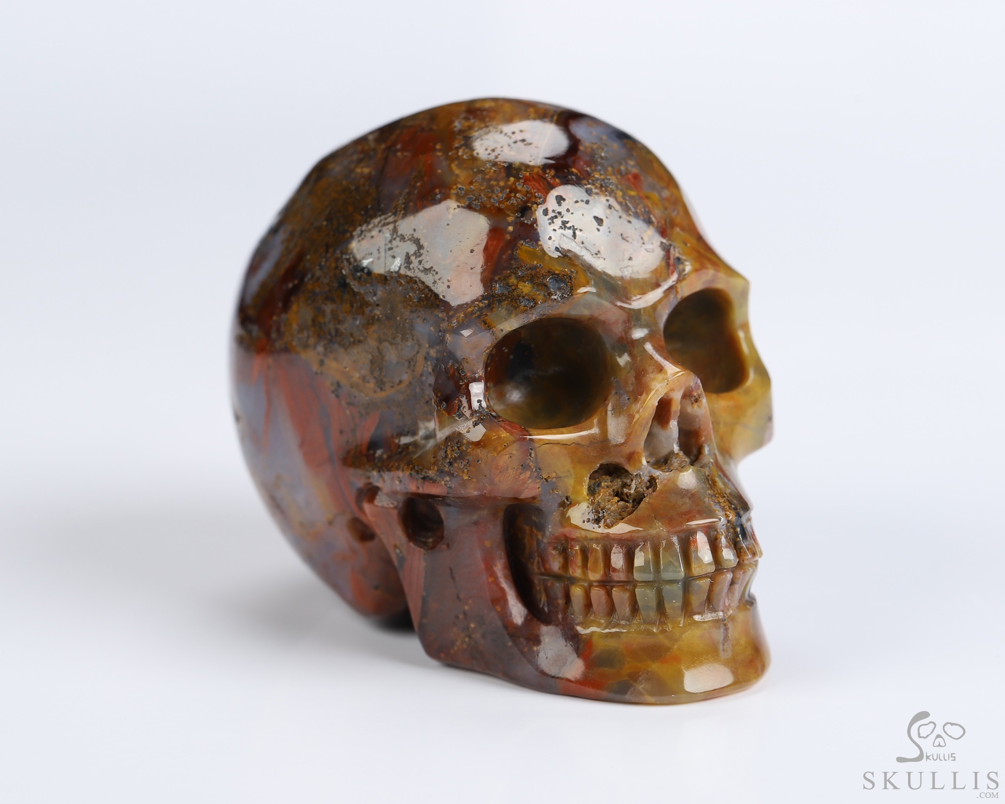 2.0" Pietersite Hand Carved Crystal Skull, Realistic, Crystal Healing 2.0" Pietersite Hand Carved Crystal Skull, Realistic, Crystal Healing