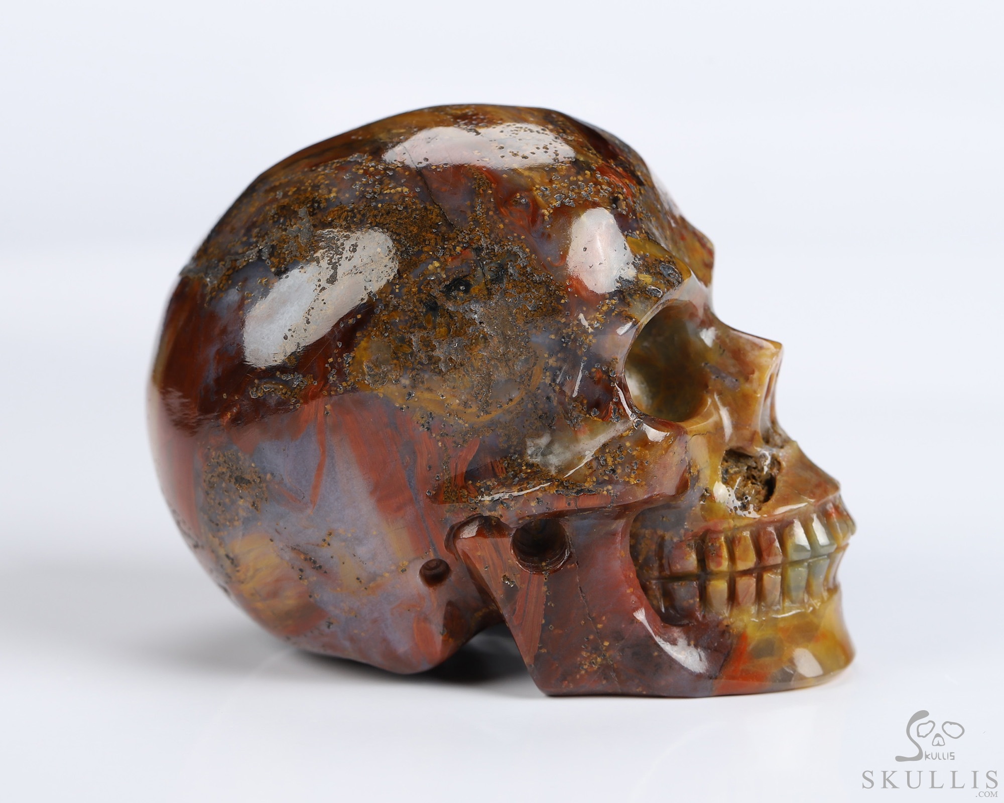 2.0" Pietersite Hand Carved Crystal Skull, Realistic, Crystal Healing 2.0" Pietersite Hand Carved Crystal Skull, Realistic, Crystal Healing