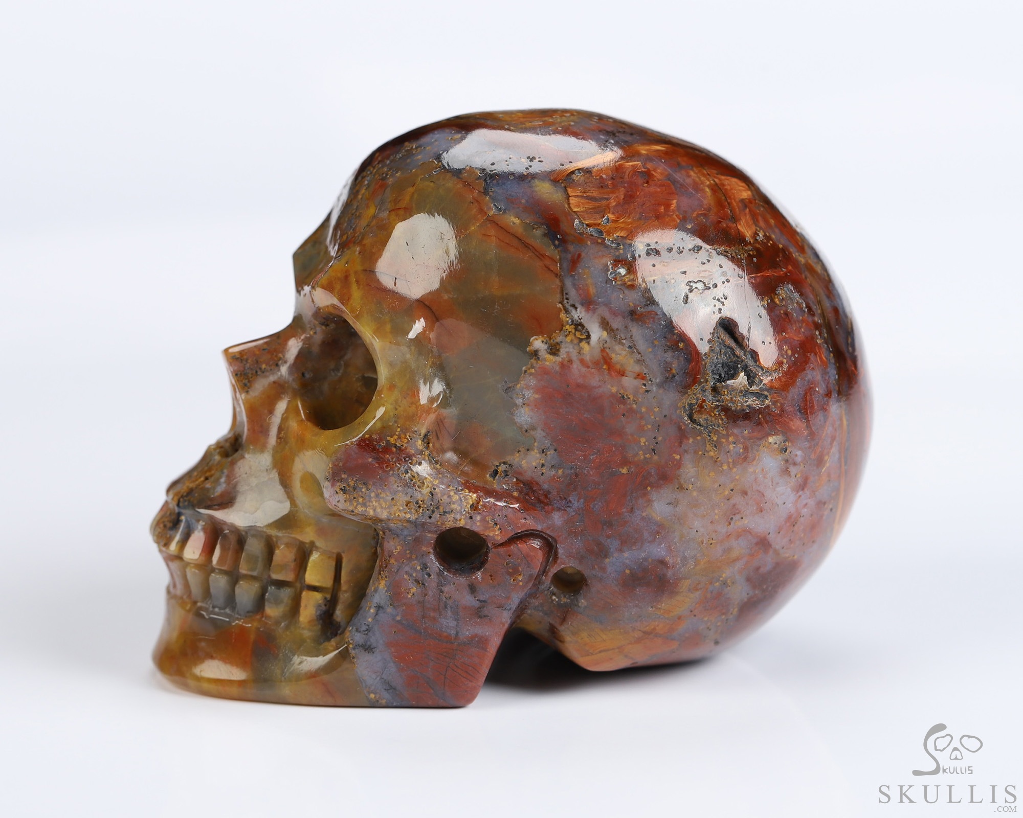 2.0" Pietersite Hand Carved Crystal Skull, Realistic, Crystal Healing 2.0" Pietersite Hand Carved Crystal Skull, Realistic, Crystal Healing