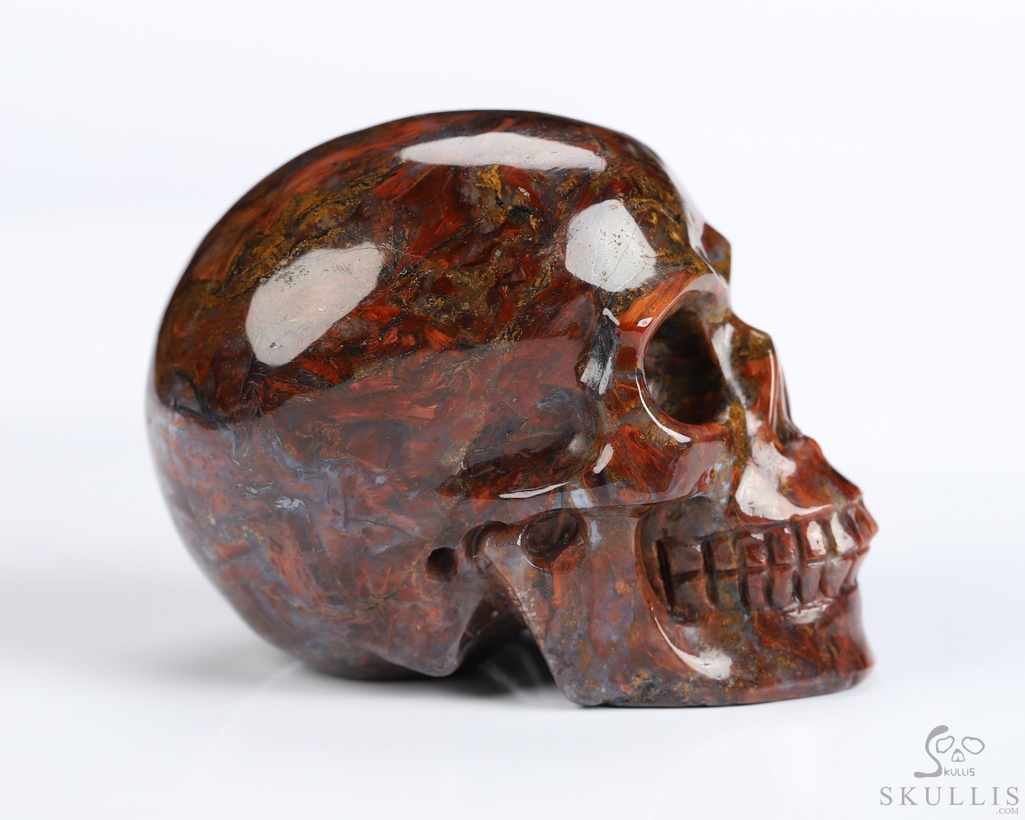 2.0" Pietersite Hand Carved Crystal Skull, Realistic, Crystal Healing 2.0" Pietersite Hand Carved Crystal Skull, Realistic, Crystal Healing