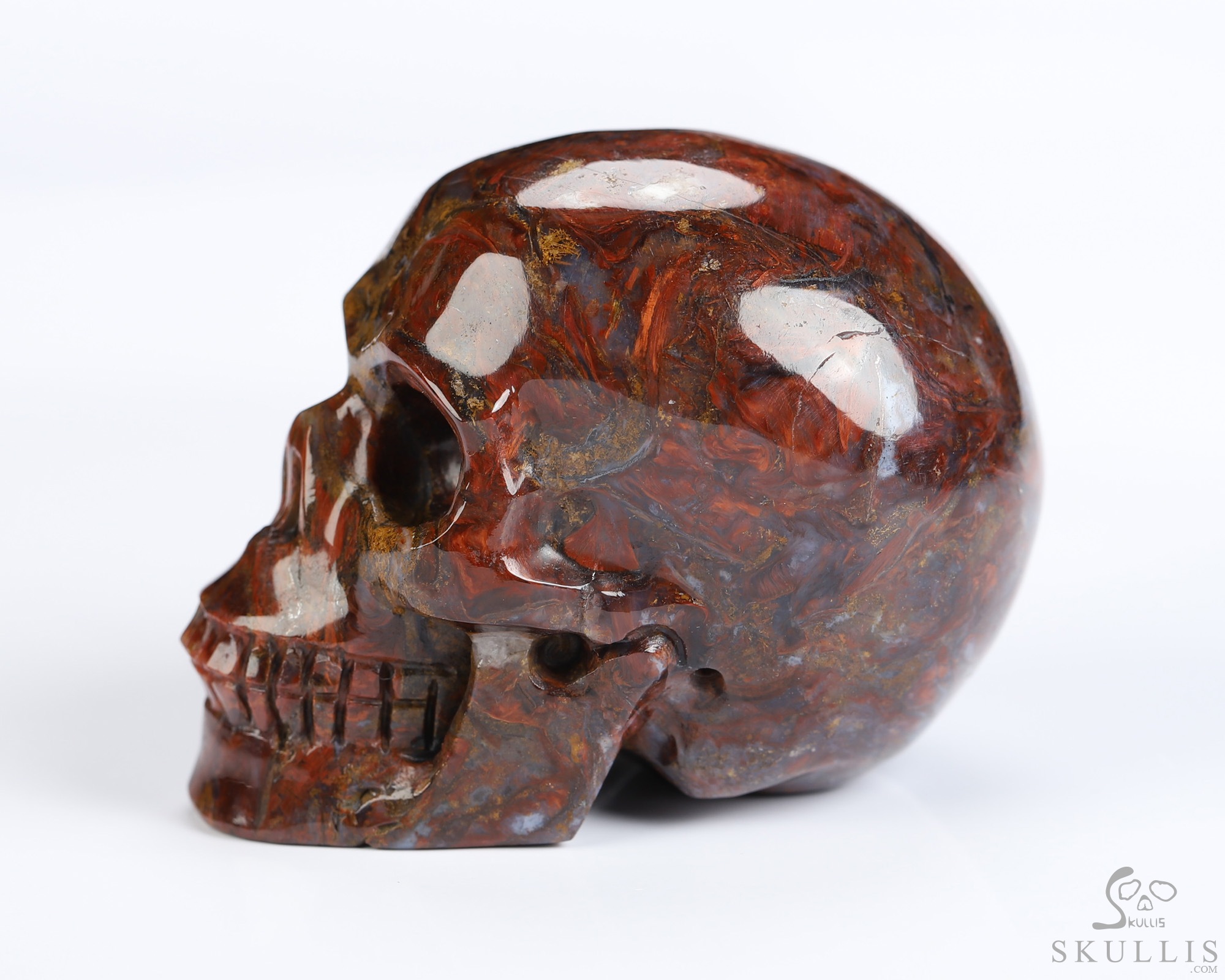 2.0" Pietersite Hand Carved Crystal Skull, Realistic, Crystal Healing 2.0" Pietersite Hand Carved Crystal Skull, Realistic, Crystal Healing