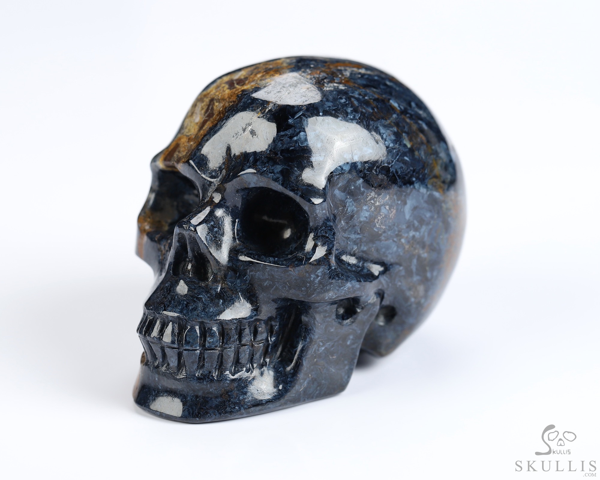2.0" Pietersite Hand Carved Crystal Skull, Realistic, Crystal Healing 2.0" Pietersite Hand Carved Crystal Skull, Realistic, Crystal Healing
