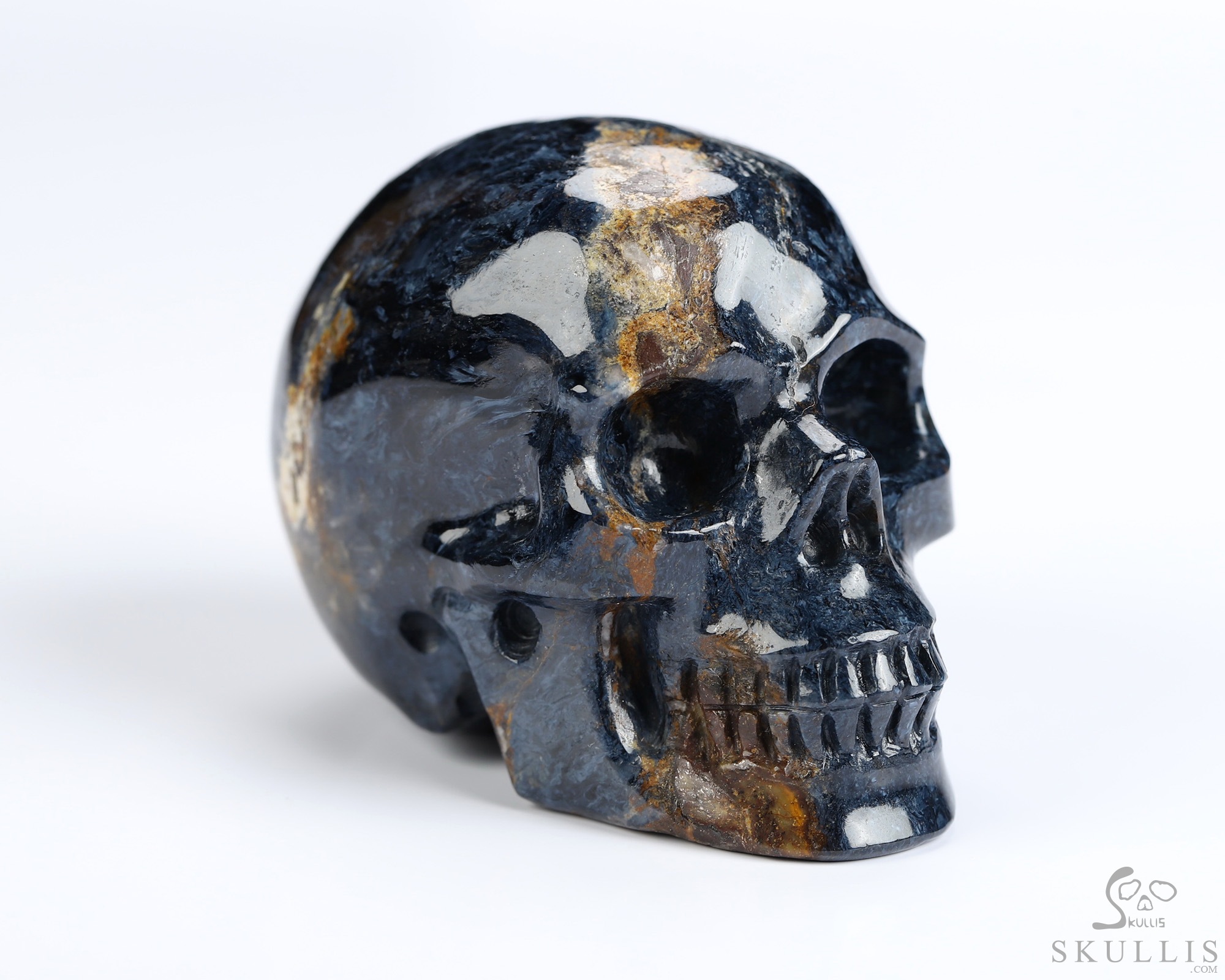 2.0" Pietersite Hand Carved Crystal Skull, Realistic, Crystal Healing 2.0" Pietersite Hand Carved Crystal Skull, Realistic, Crystal Healing