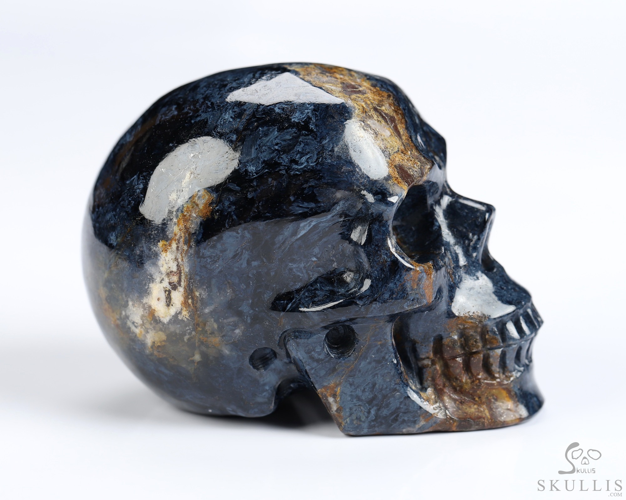2.0" Pietersite Hand Carved Crystal Skull, Realistic, Crystal Healing 2.0" Pietersite Hand Carved Crystal Skull, Realistic, Crystal Healing