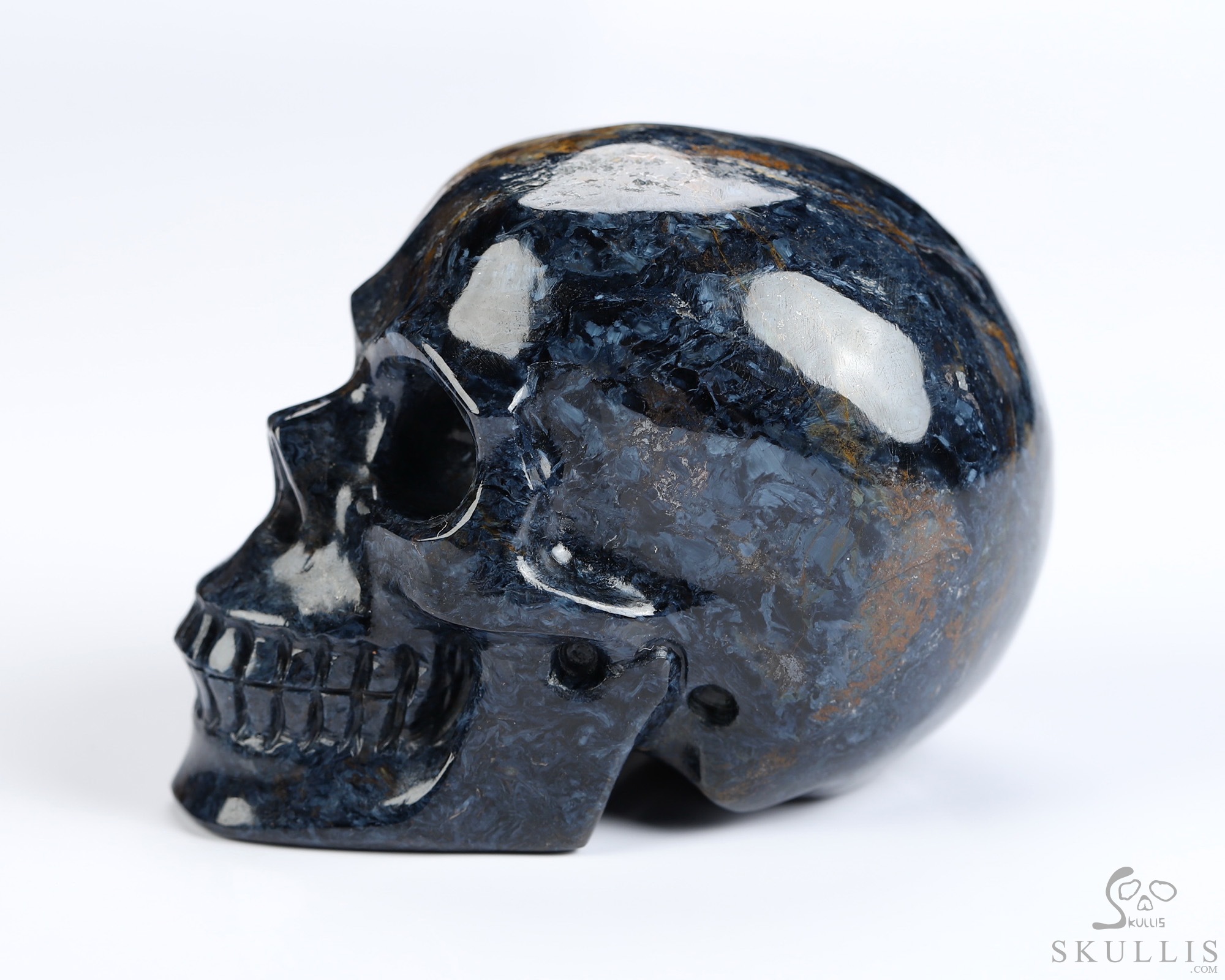 2.0" Pietersite Hand Carved Crystal Skull, Realistic, Crystal Healing 2.0" Pietersite Hand Carved Crystal Skull, Realistic, Crystal Healing