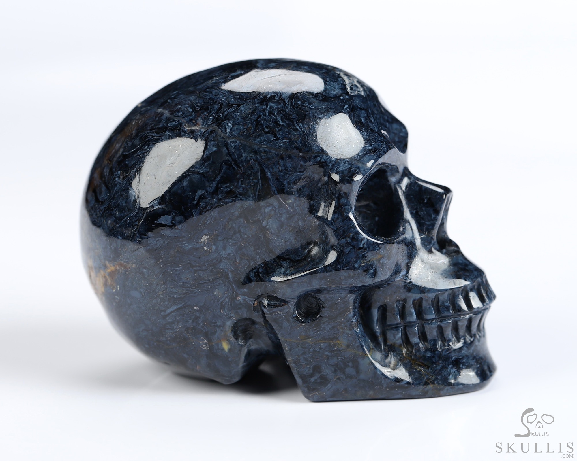 2.0" Pietersite Hand Carved Crystal Skull, Realistic, Crystal Healing 2.0" Pietersite Hand Carved Crystal Skull, Realistic, Crystal Healing