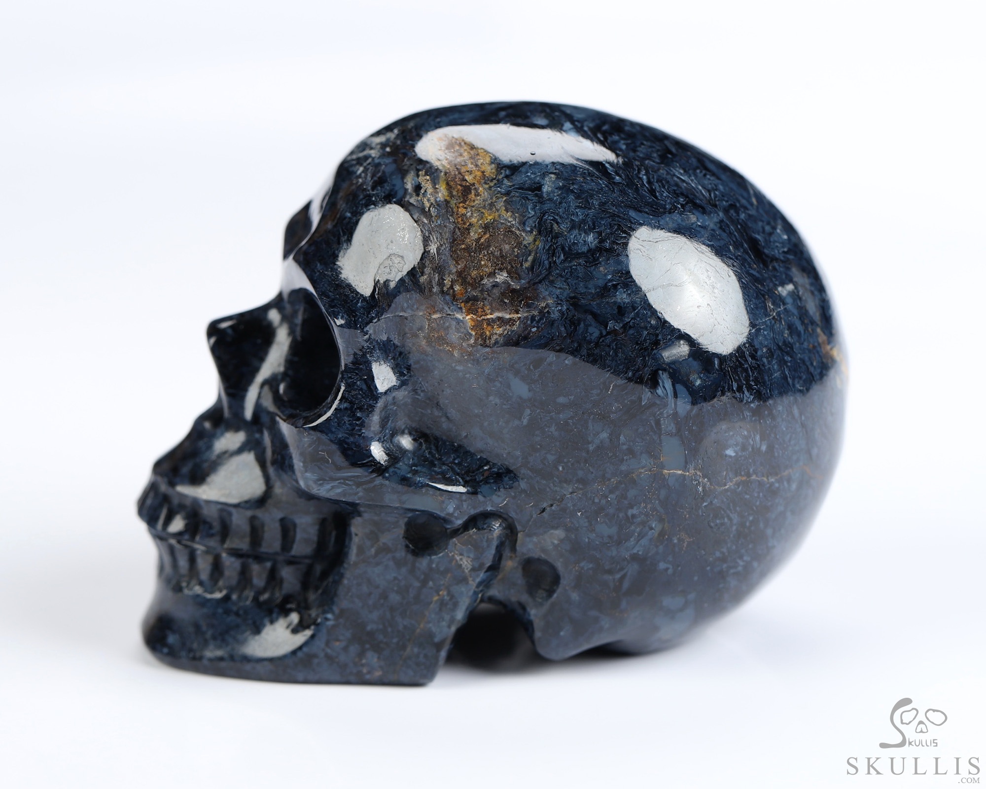 2.0" Pietersite Hand Carved Crystal Skull, Realistic, Crystal Healing 2.0" Pietersite Hand Carved Crystal Skull, Realistic, Crystal Healing