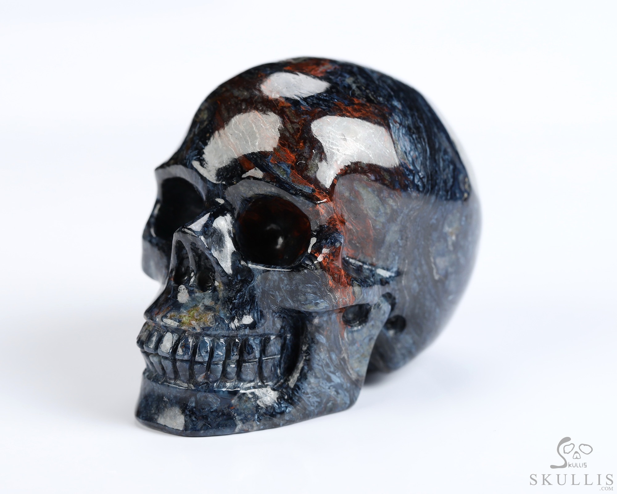 2.0" Pietersite Hand Carved Crystal Skull, Realistic, Crystal Healing 2.0" Pietersite Hand Carved Crystal Skull, Realistic, Crystal Healing