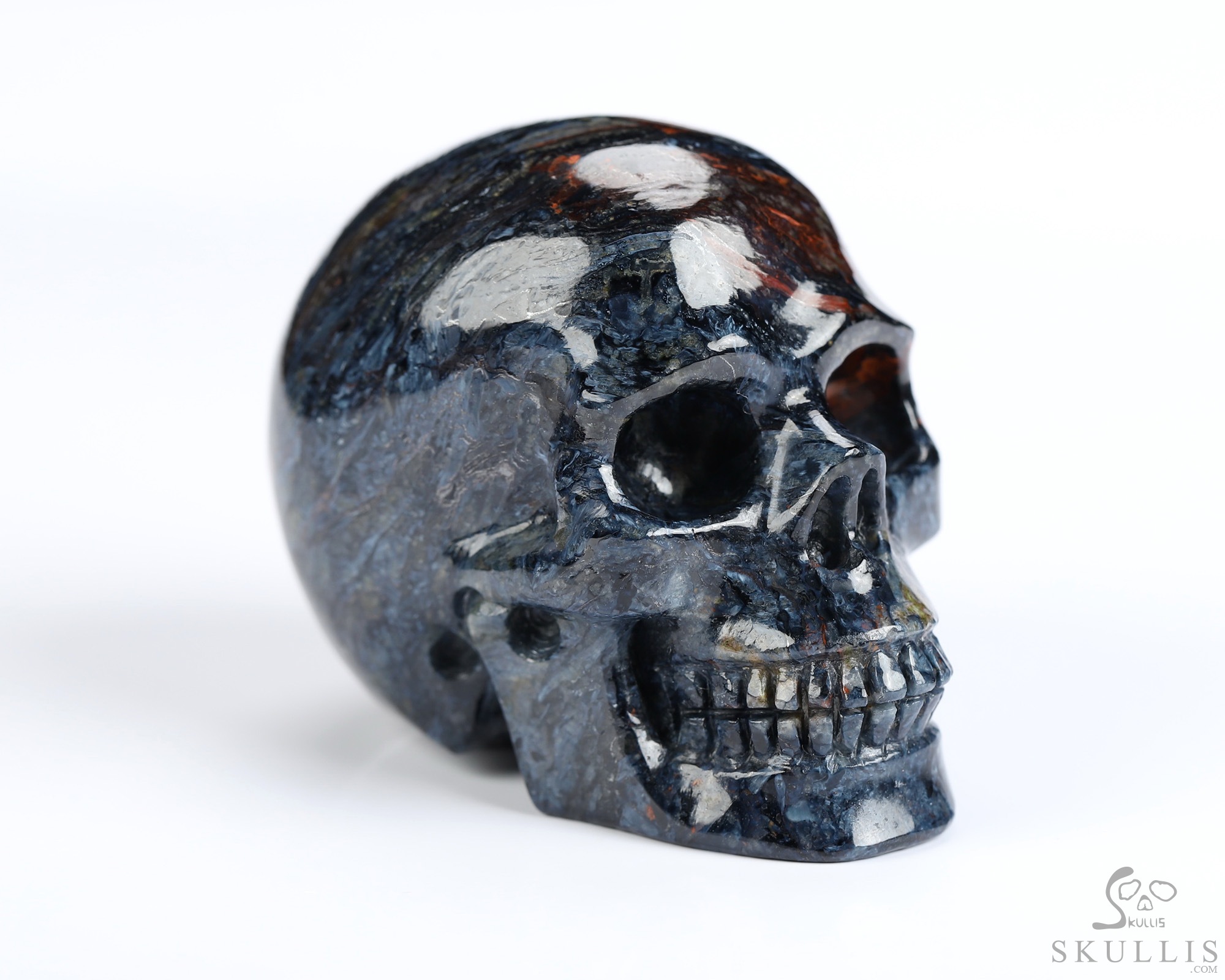 2.0" Pietersite Hand Carved Crystal Skull, Realistic, Crystal Healing 2.0" Pietersite Hand Carved Crystal Skull, Realistic, Crystal Healing