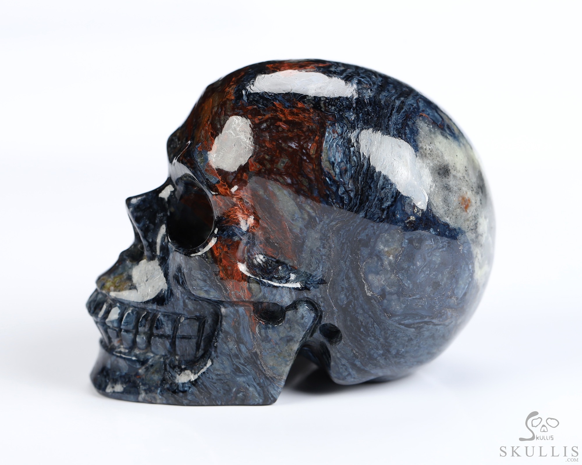 2.0" Pietersite Hand Carved Crystal Skull, Realistic, Crystal Healing 2.0" Pietersite Hand Carved Crystal Skull, Realistic, Crystal Healing
