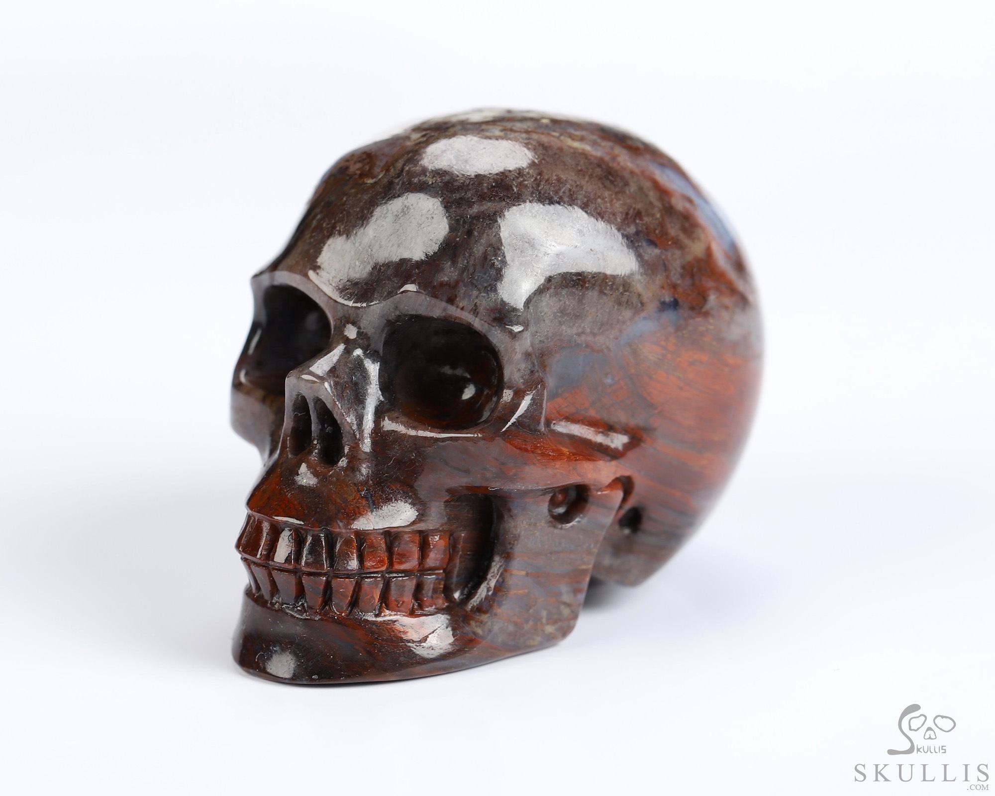 1.5" Pietersite Hand Carved Crystal Skull, Realistic, Crystal Healing 1.5" Pietersite Hand Carved Crystal Skull, Realistic, Crystal Healing