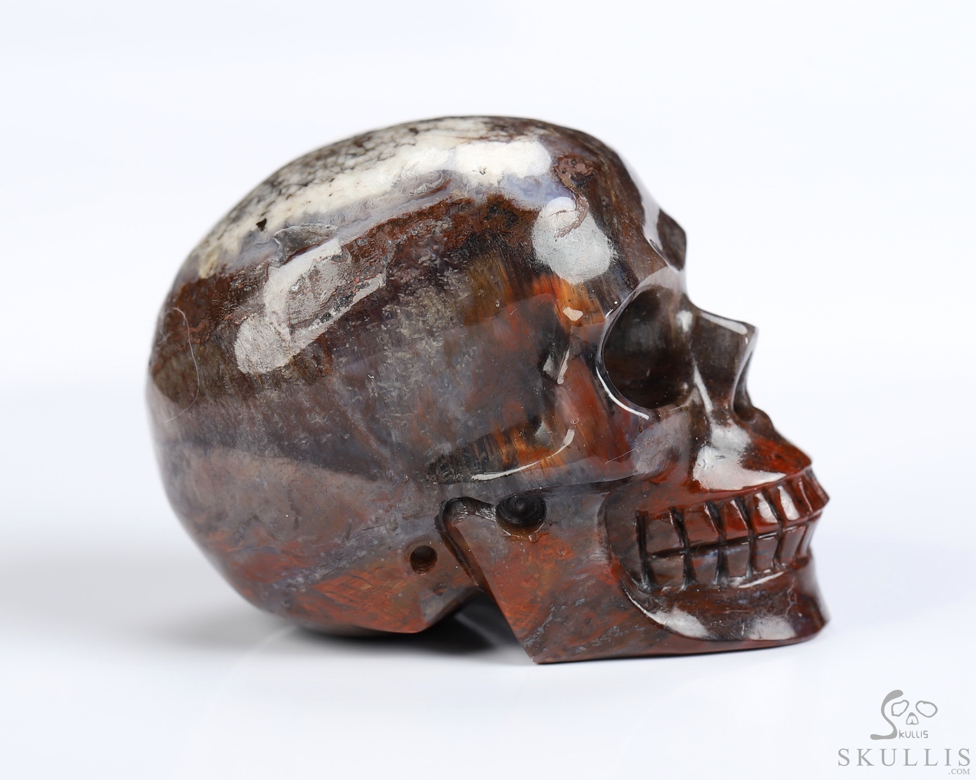 1.5" Pietersite Hand Carved Crystal Skull, Realistic, Crystal Healing 1.5" Pietersite Hand Carved Crystal Skull, Realistic, Crystal Healing