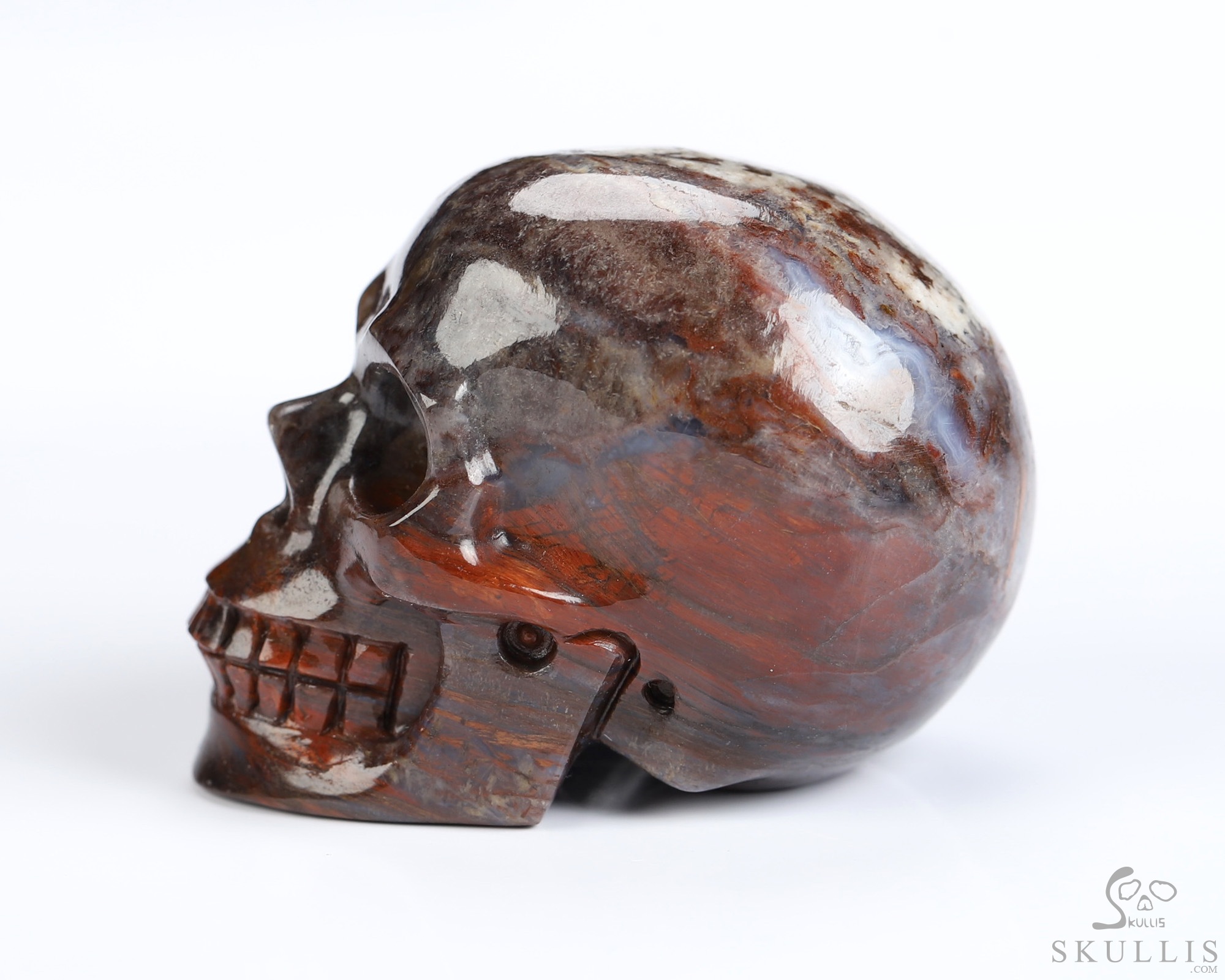 1.5" Pietersite Hand Carved Crystal Skull, Realistic, Crystal Healing 1.5" Pietersite Hand Carved Crystal Skull, Realistic, Crystal Healing