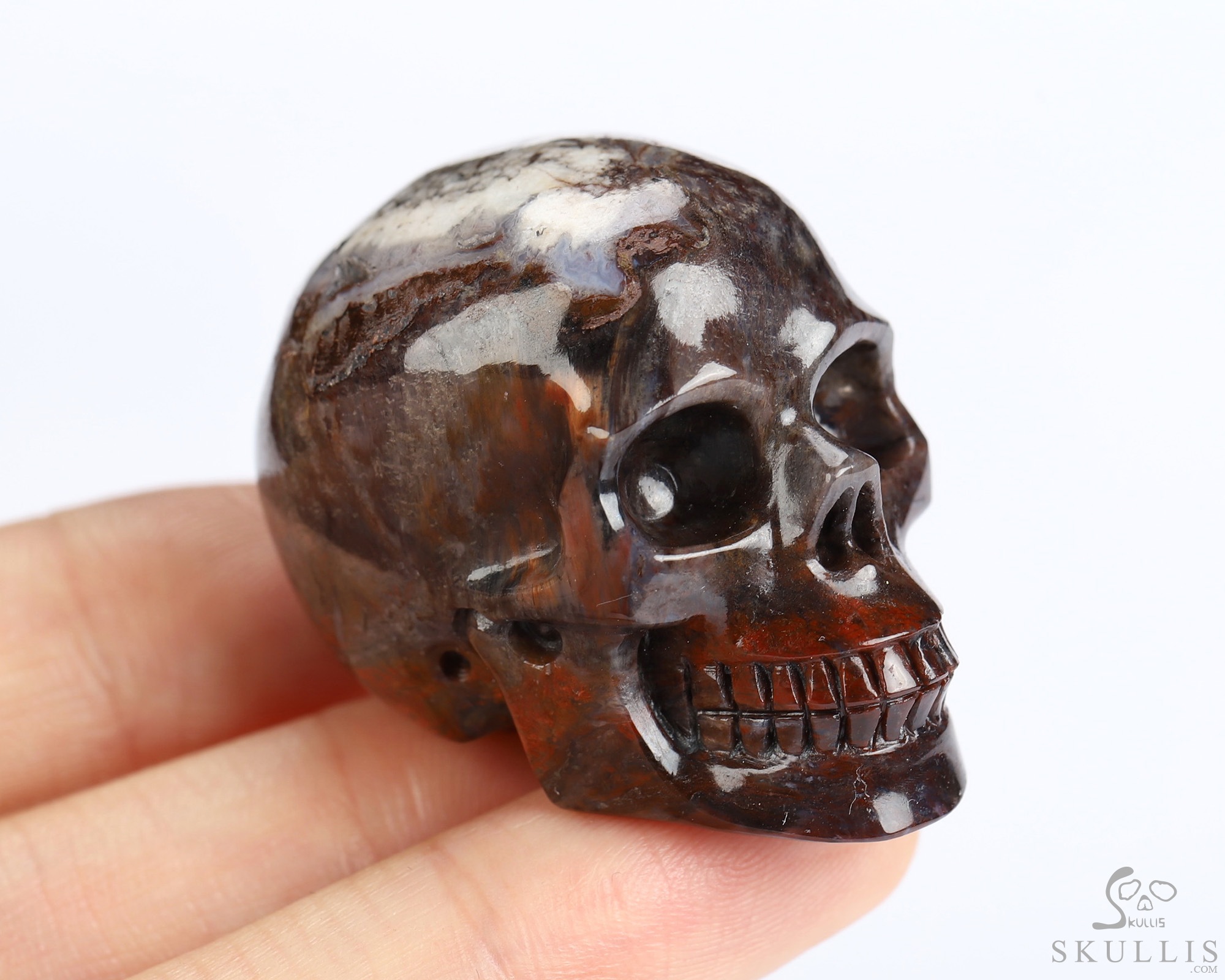 1.5" Pietersite Hand Carved Crystal Skull, Realistic, Crystal Healing 1.5" Pietersite Hand Carved Crystal Skull, Realistic, Crystal Healing