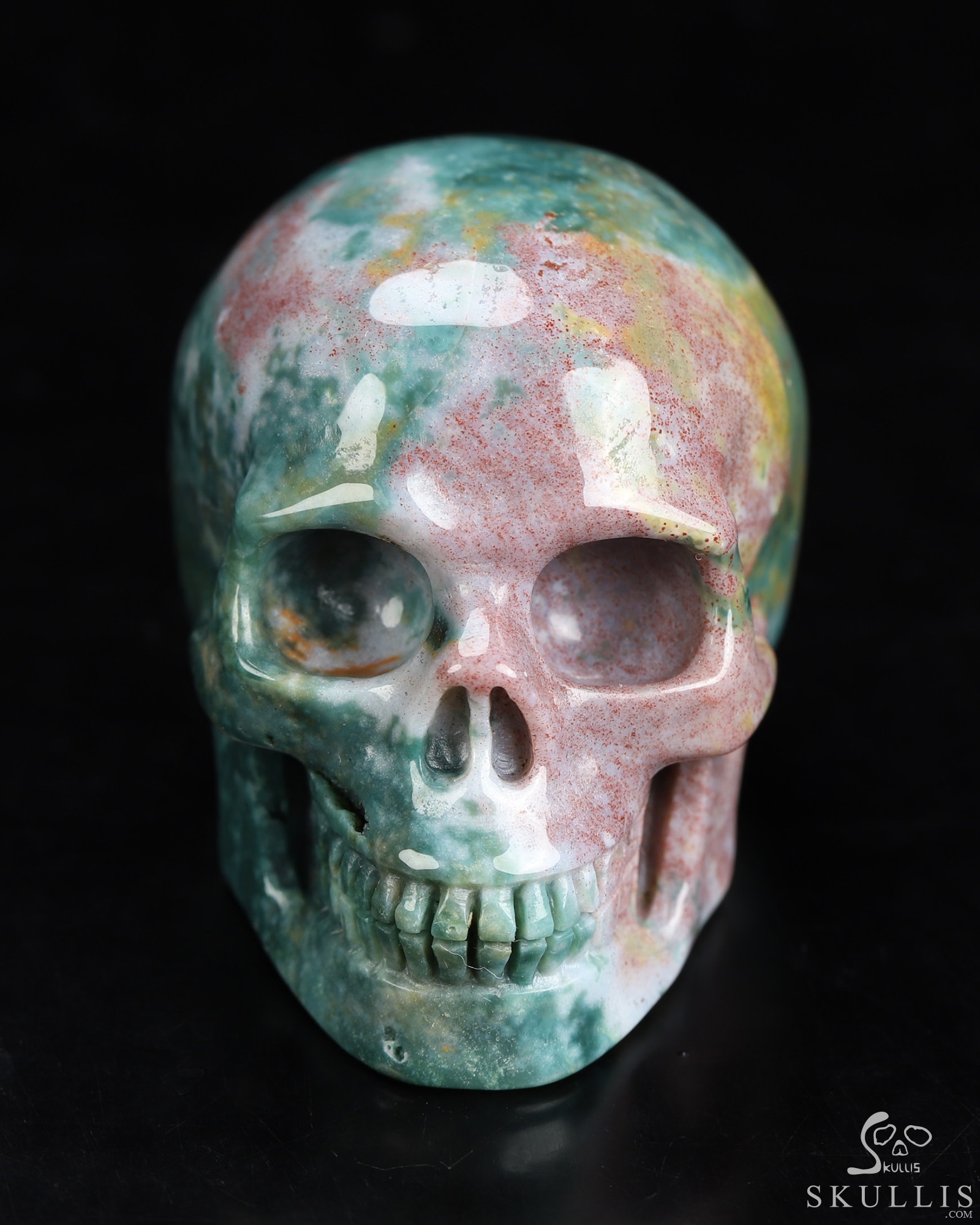 2.0" Bloodstone Hand Carved Crystal Skull, Realistic, Crystal Healing 2.0" Bloodstone Hand Carved Crystal Skull, Realistic, Crystal Healing