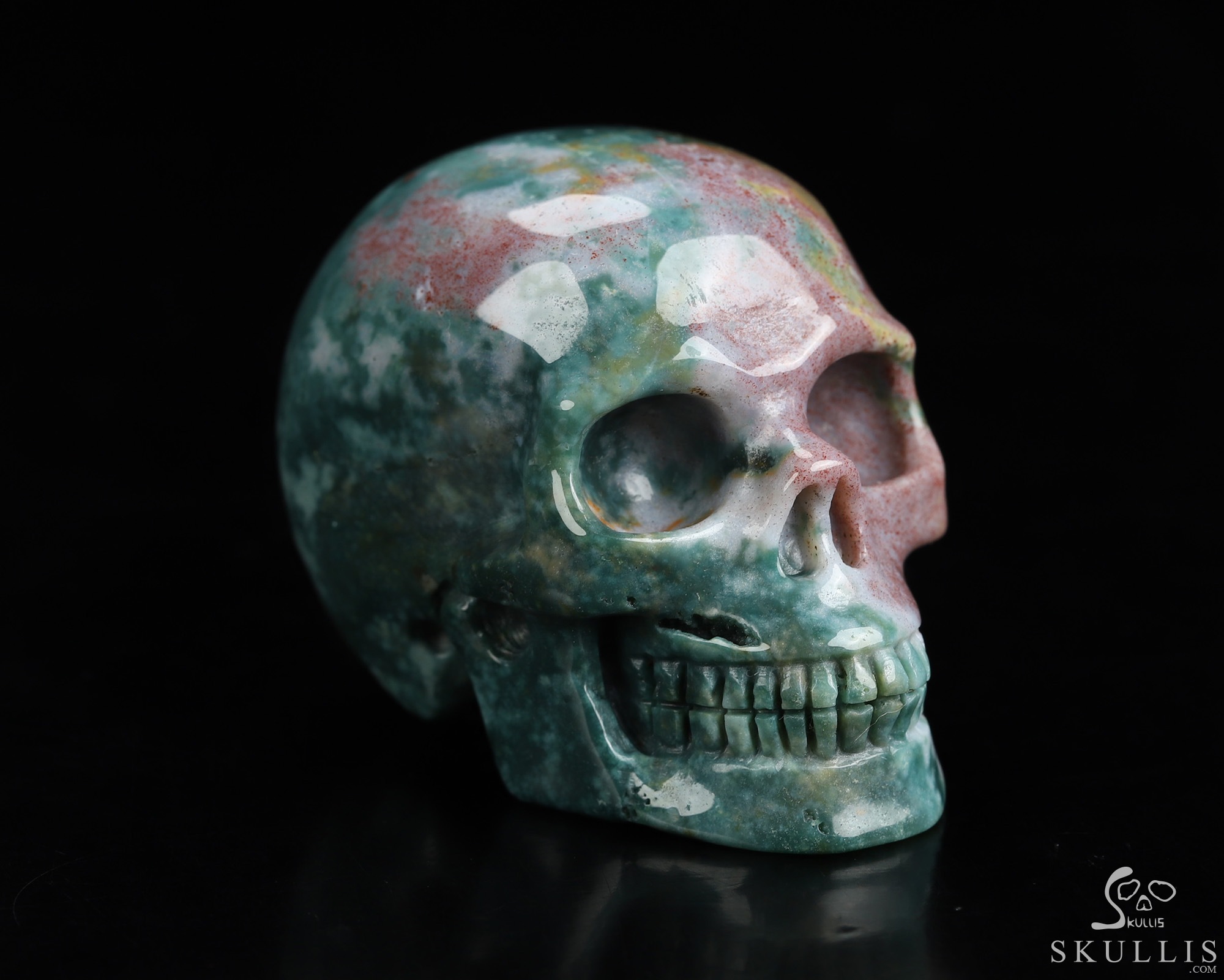 2.0" Bloodstone Hand Carved Crystal Skull, Realistic, Crystal Healing 2.0" Bloodstone Hand Carved Crystal Skull, Realistic, Crystal Healing
