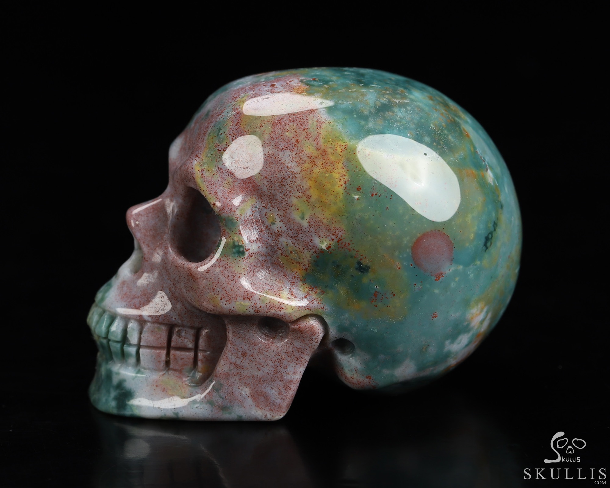 2.0" Bloodstone Hand Carved Crystal Skull, Realistic, Crystal Healing 2.0" Bloodstone Hand Carved Crystal Skull, Realistic, Crystal Healing