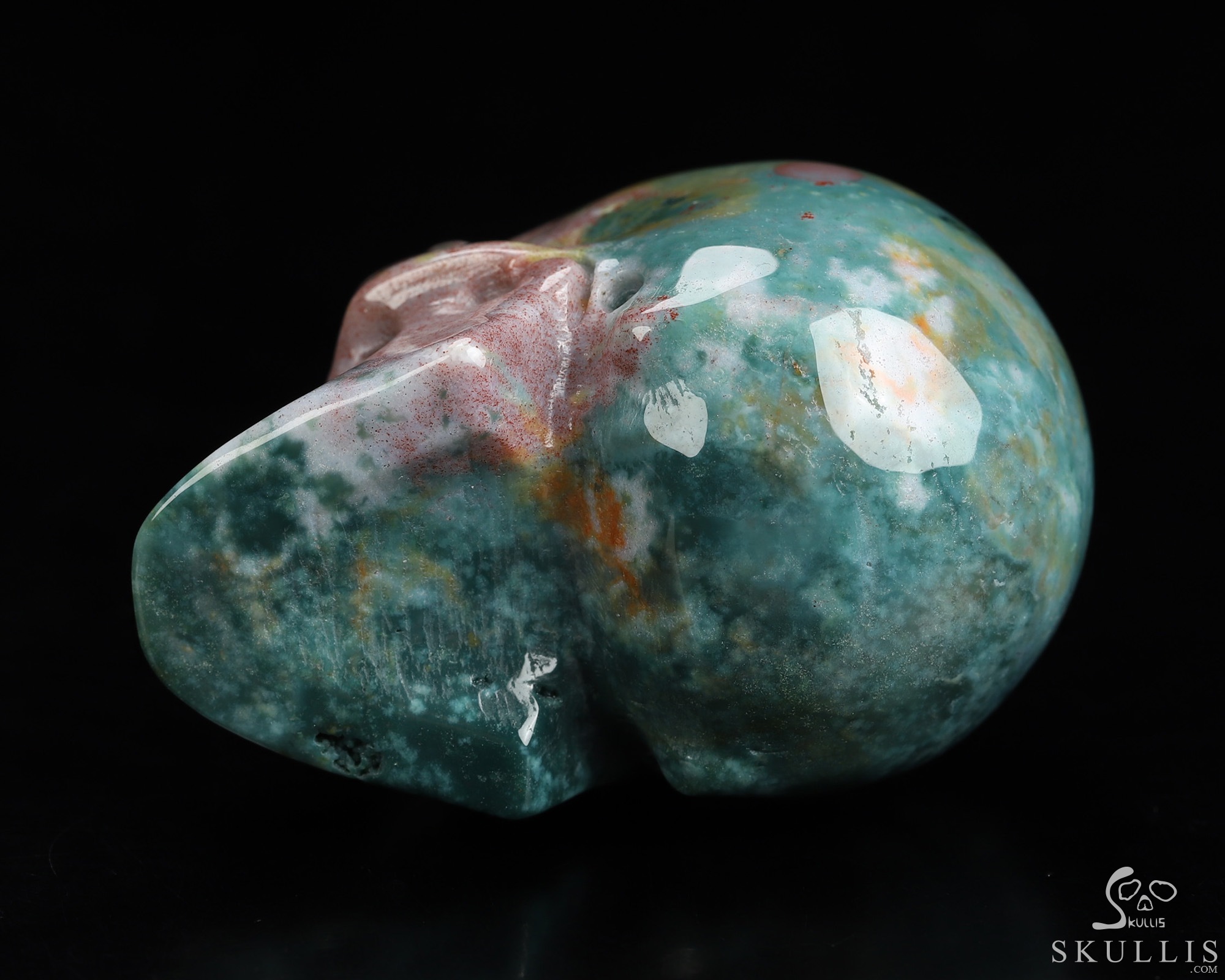 2.0" Bloodstone Hand Carved Crystal Skull, Realistic, Crystal Healing 2.0" Bloodstone Hand Carved Crystal Skull, Realistic, Crystal Healing