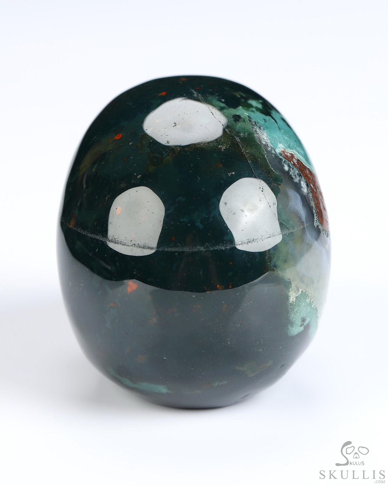 2.0" Bloodstone Hand Carved Crystal Skull, Realistic, Crystal Healing 2.0" Bloodstone Hand Carved Crystal Skull, Realistic, Crystal Healing