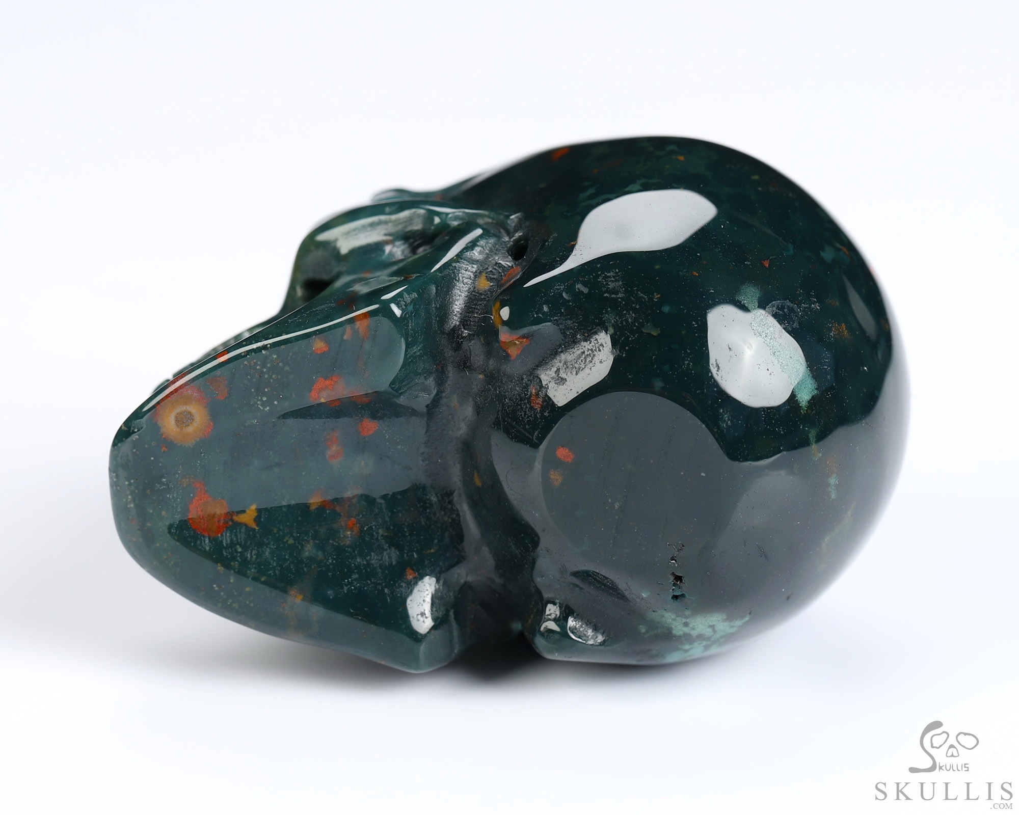 2.0" Bloodstone Hand Carved Crystal Skull, Realistic, Crystal Healing 2.0" Bloodstone Hand Carved Crystal Skull, Realistic, Crystal Healing