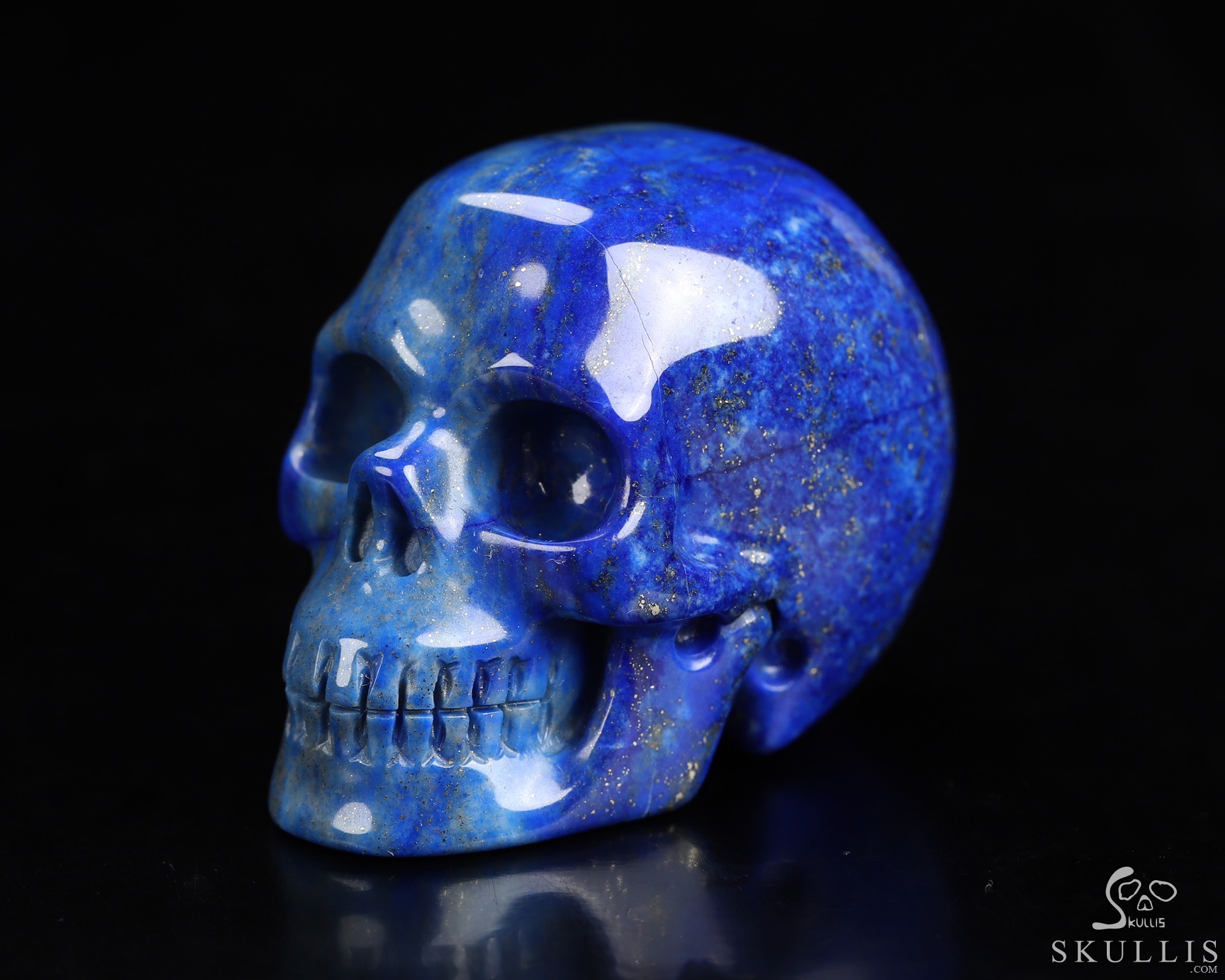 Gemstone 1.9" Lapis Lazuli Hand Carved Crystal Skull, Realistic, Crystal Healing Gemstone 1.9" Lapis Lazuli Hand Carved Crystal Skull, Realistic, Crystal Healing