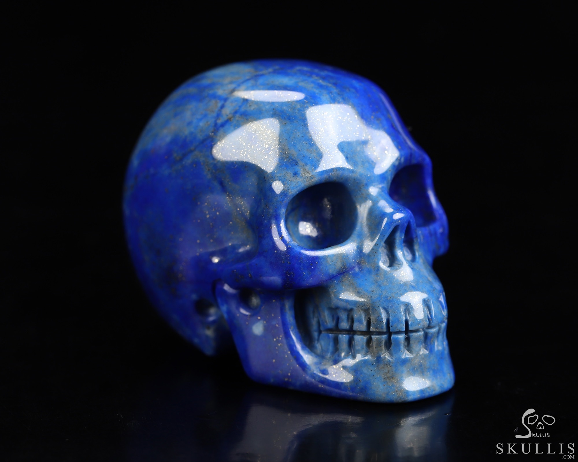 Gemstone 1.9" Lapis Lazuli Hand Carved Crystal Skull, Realistic, Crystal Healing Gemstone 1.9" Lapis Lazuli Hand Carved Crystal Skull, Realistic, Crystal Healing