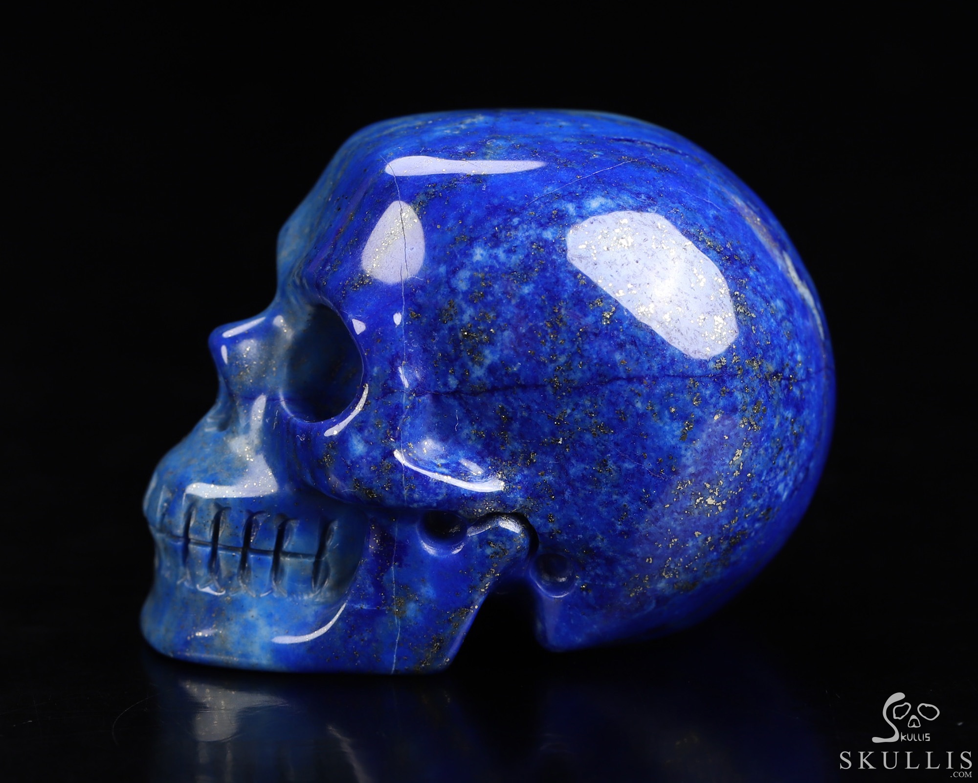 Gemstone 1.9" Lapis Lazuli Hand Carved Crystal Skull, Realistic, Crystal Healing Gemstone 1.9" Lapis Lazuli Hand Carved Crystal Skull, Realistic, Crystal Healing